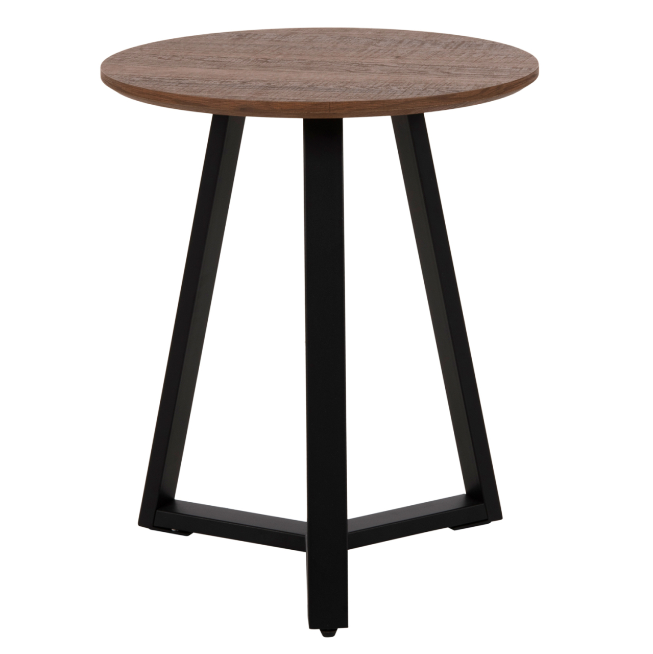 SIDE TABLE HM9587.04 MDF IN WALNUT-BLACK METAL BASE Φ45x55Hcm. [3]