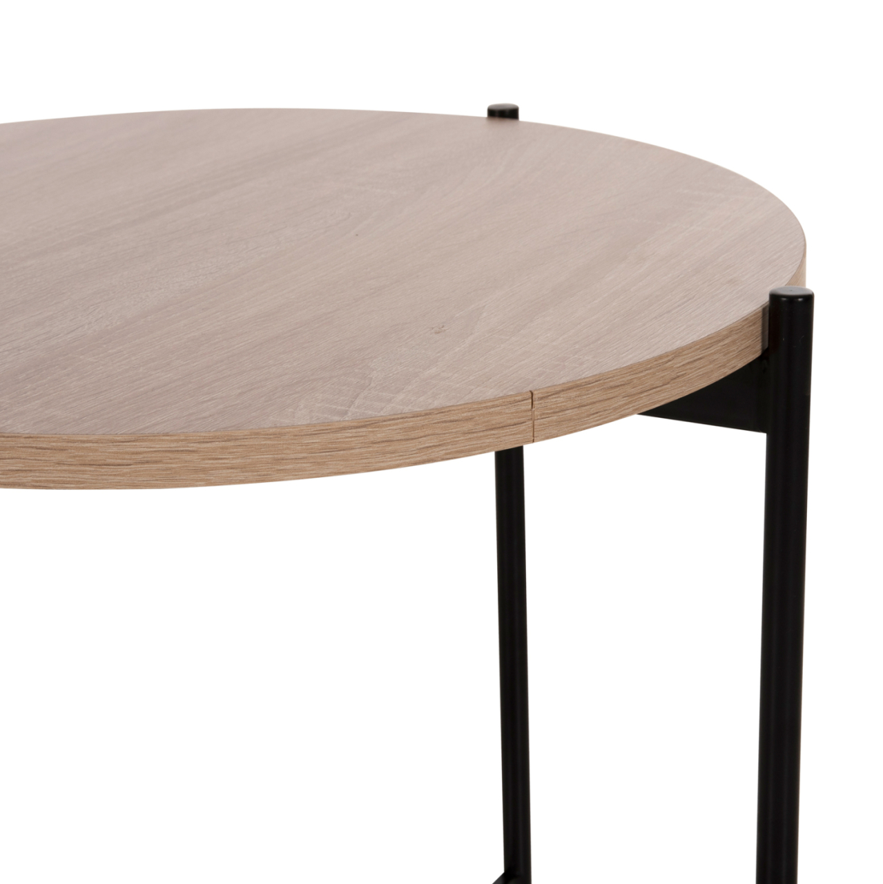 SIDE TABLE HM9589.03 MDF SONOMA-BLACK METAL BASE Φ50x55Hcm. [4]