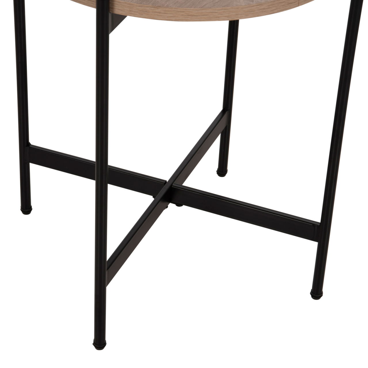 SIDE TABLE HM9589.03 MDF SONOMA-BLACK METAL BASE Φ50x55Hcm. [6]