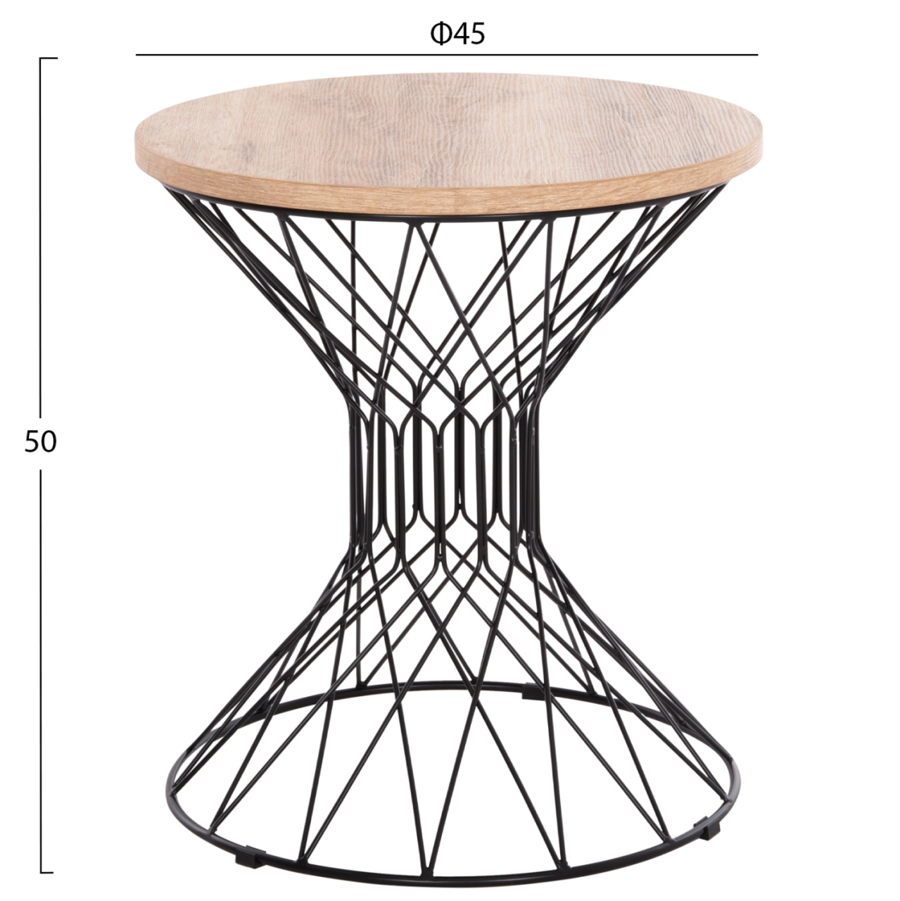 SIDE TABLE KEON HM18038.03 MDF TOP IN SONAMA-METAL BASE Φ45x50Hcm. [2]