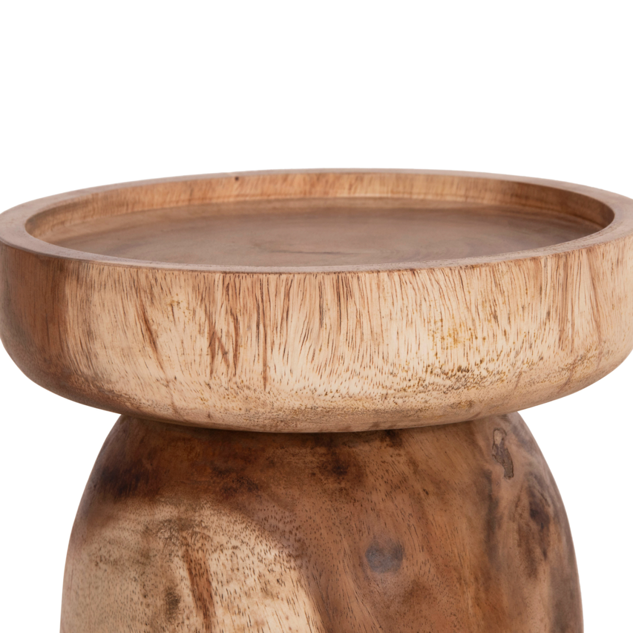 SIDE TABLE LOKI HM9899.11 SOLID SUAR WOOD IN NATURAL Φ30x50Hcm. [6]