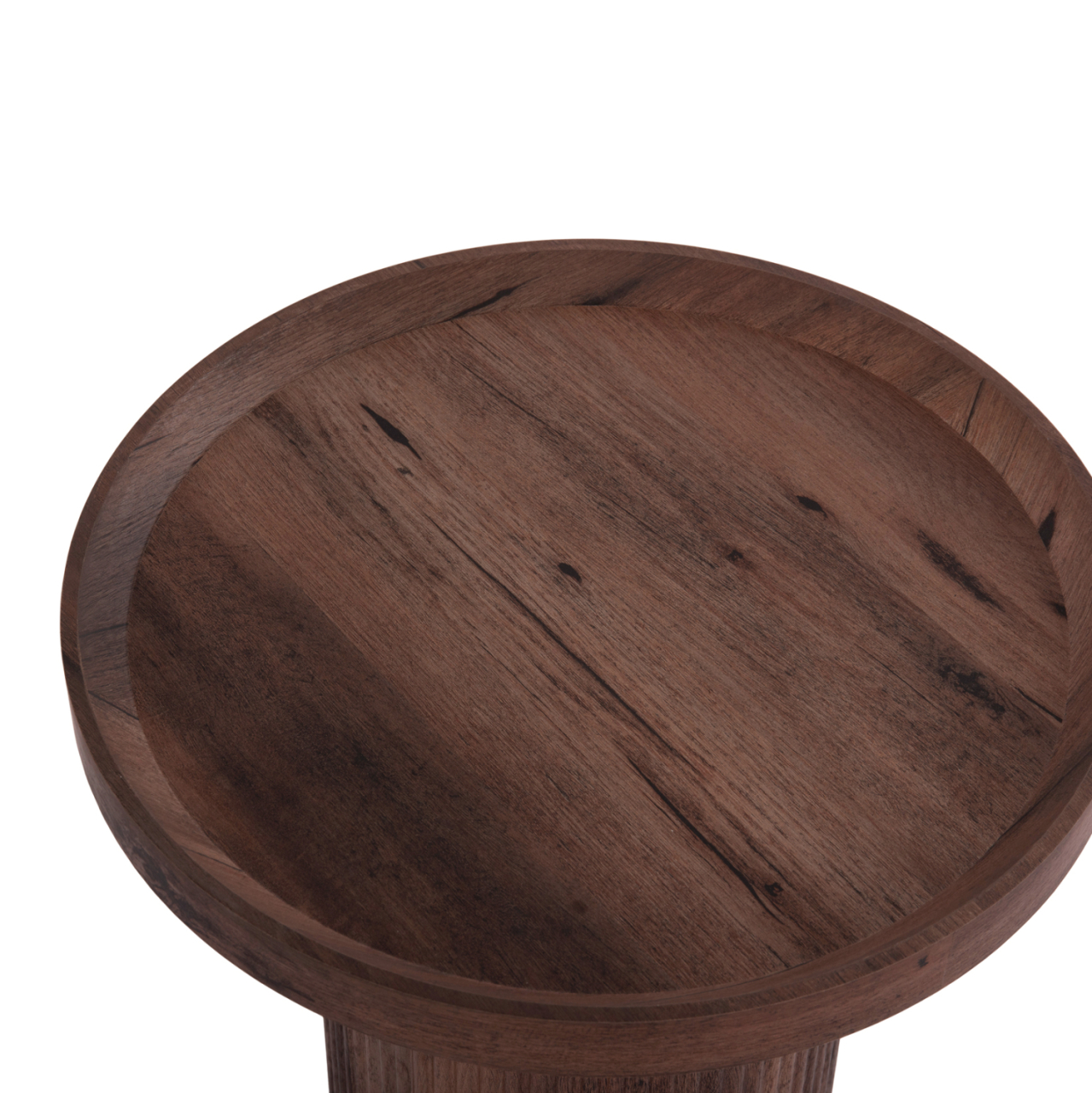 SIDE TABLE MARGON HM18027 MDF IN DARK BROWN WOOD COLOR Φ45x50,5Hcm. [5]