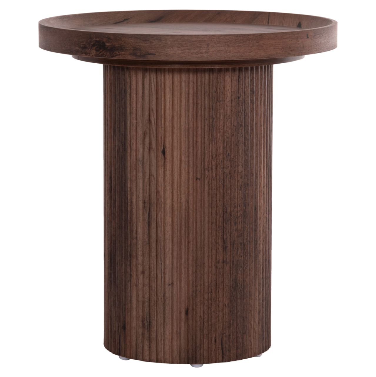 SIDE TABLE MARGON HM18027 MDF IN DARK BROWN WOOD COLOR Φ45x50,5Hcm. [4]