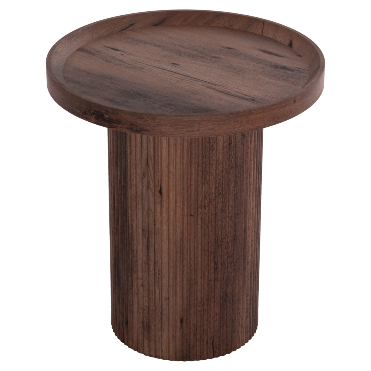 SIDE TABLE MARGON HM18027 MDF IN DARK BROWN WOOD COLOR Φ45x50,5Hcm. [3]