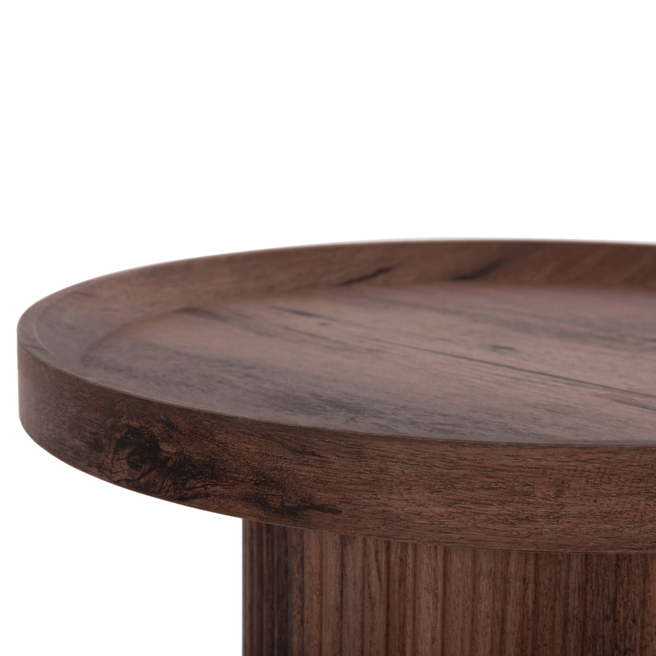 SIDE TABLE MARGON HM18027 MDF IN DARK BROWN WOOD COLOR Φ45x50,5Hcm. [6]