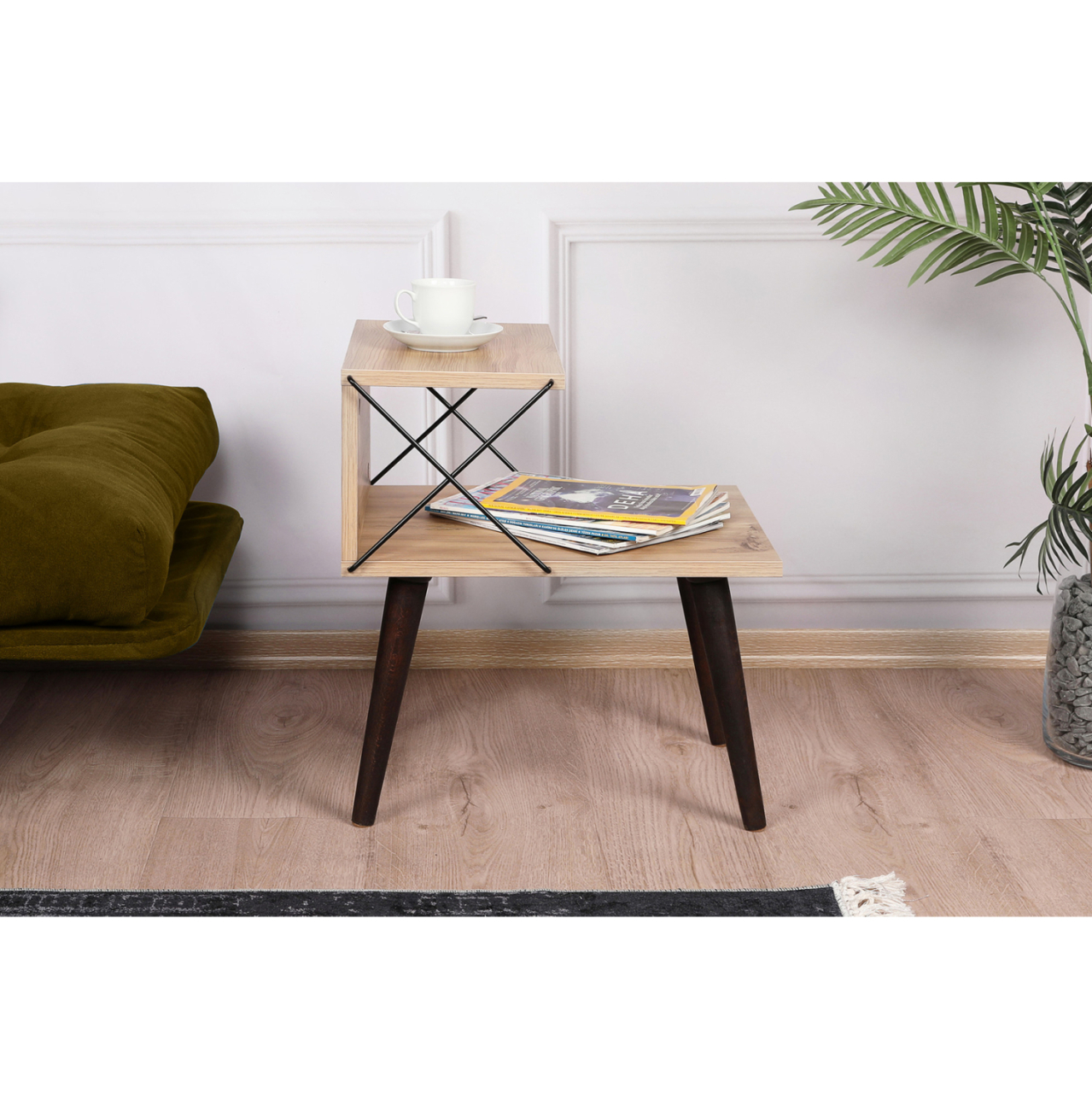 SIDE TABLE/NIGHTSTAND MELAMINE IN NATURAL COLOR 50x40x55Hcm.HM9434.01 [4]