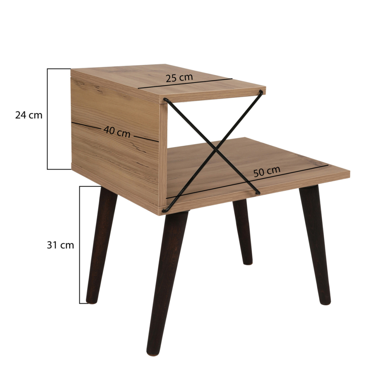 SIDE TABLE/NIGHTSTAND MELAMINE IN NATURAL COLOR 50x40x55Hcm.HM9434.01 [2]