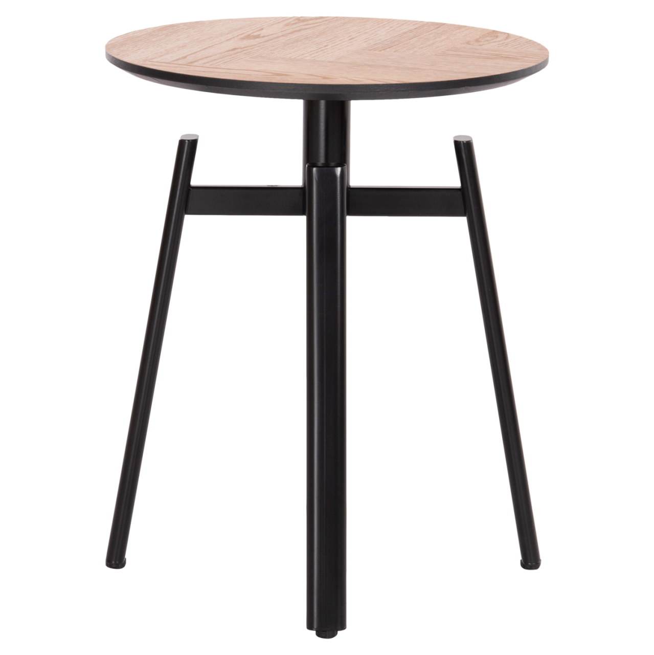 SIDE TABLE NORTON HM18036.03 METAL LEGS BLACK-MDF TOP SONAMA Φ45x55,5Hcm. [3]