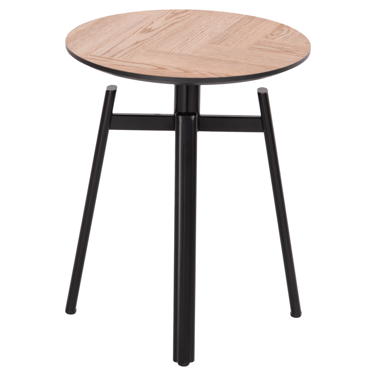 SIDE TABLE NORTON HM18036.03 METAL LEGS BLACK-MDF TOP SONAMA Φ45x55,5Hcm. [4]