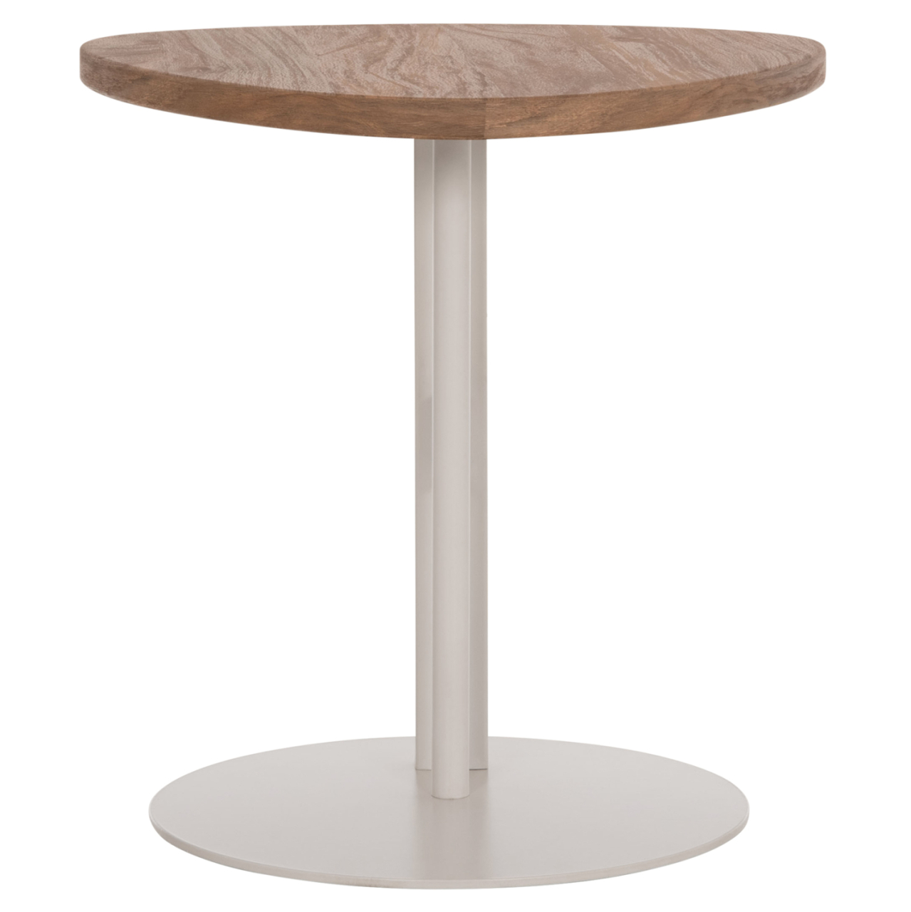 SIDE TABLE OVAL ALPER HM18328 MDF IN SONAMA--METAL BASE IN WHITE 50x50x51Hcm. [6]