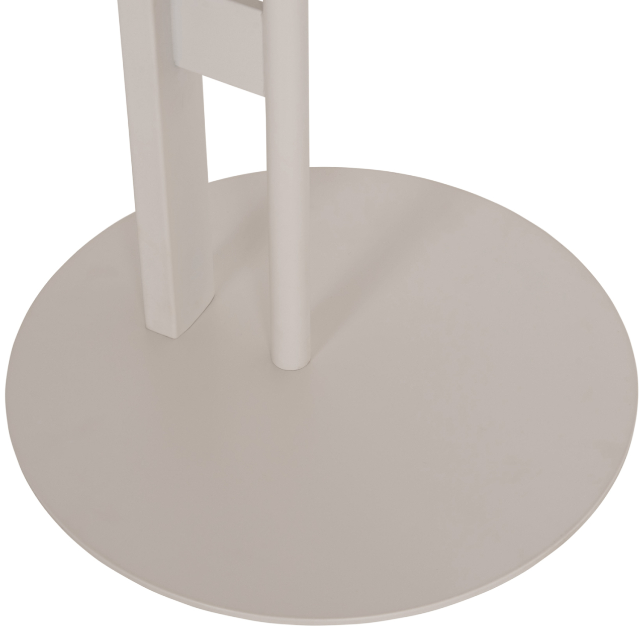 SIDE TABLE OVAL ALPER HM18328 MDF IN SONAMA--METAL BASE IN WHITE 50x50x51Hcm. [10]