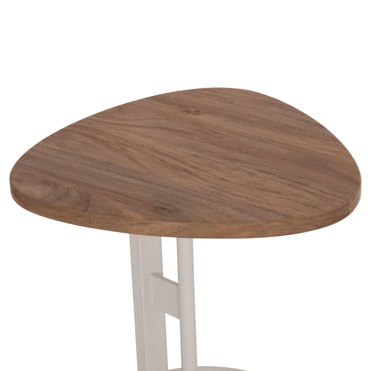SIDE TABLE OVAL ALPER HM18328 MDF IN SONAMA--METAL BASE IN WHITE 50x50x51Hcm. [7]