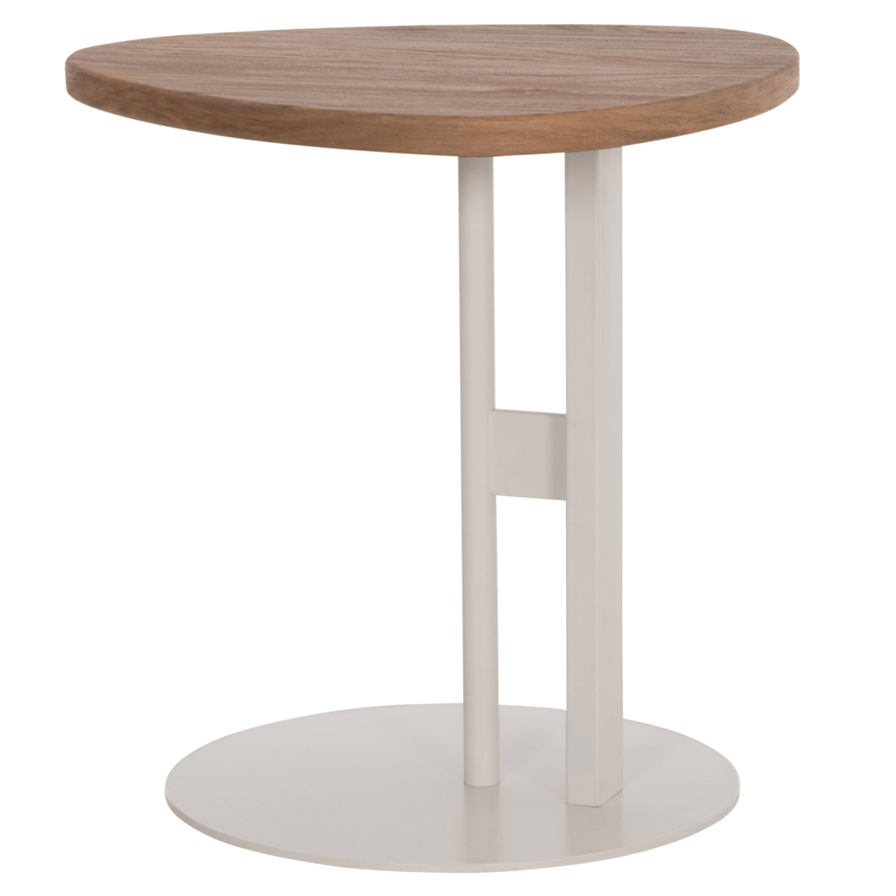 SIDE TABLE OVAL ALPER HM18328 MDF IN SONAMA--METAL BASE IN WHITE 50x50x51Hcm. [5]