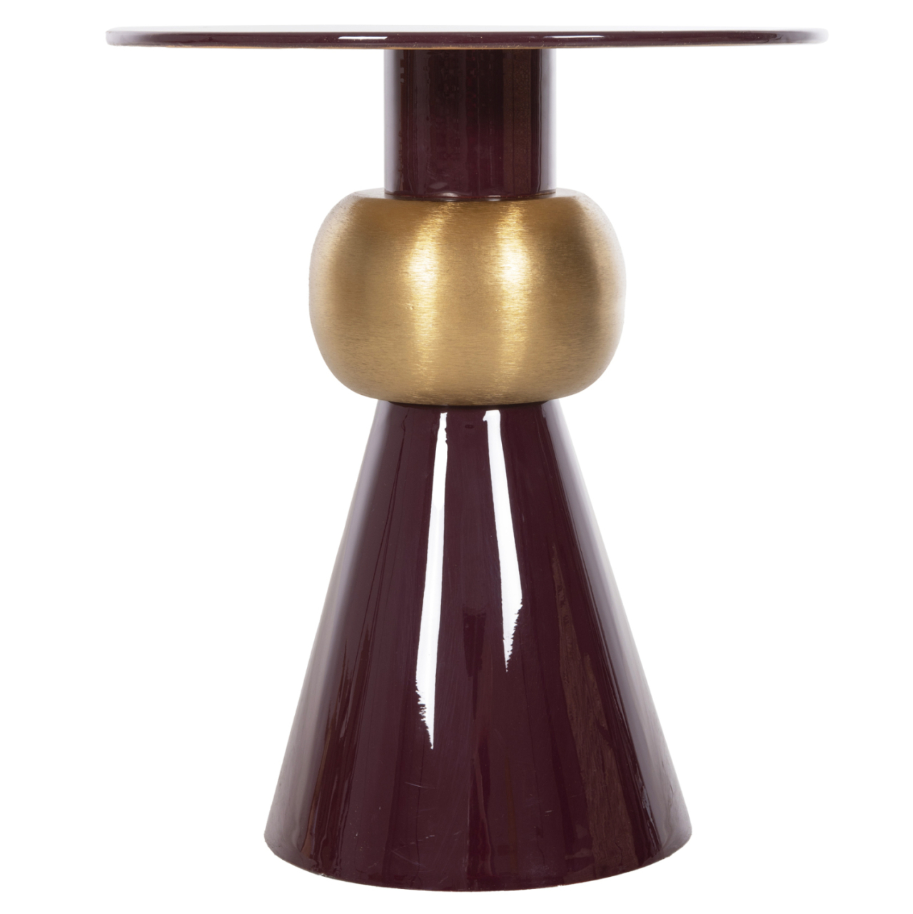 SIDE TABLE PATNA HM4234.06 METAL IN MAROON-GOLD Φ46x51,5Hcm. [4]