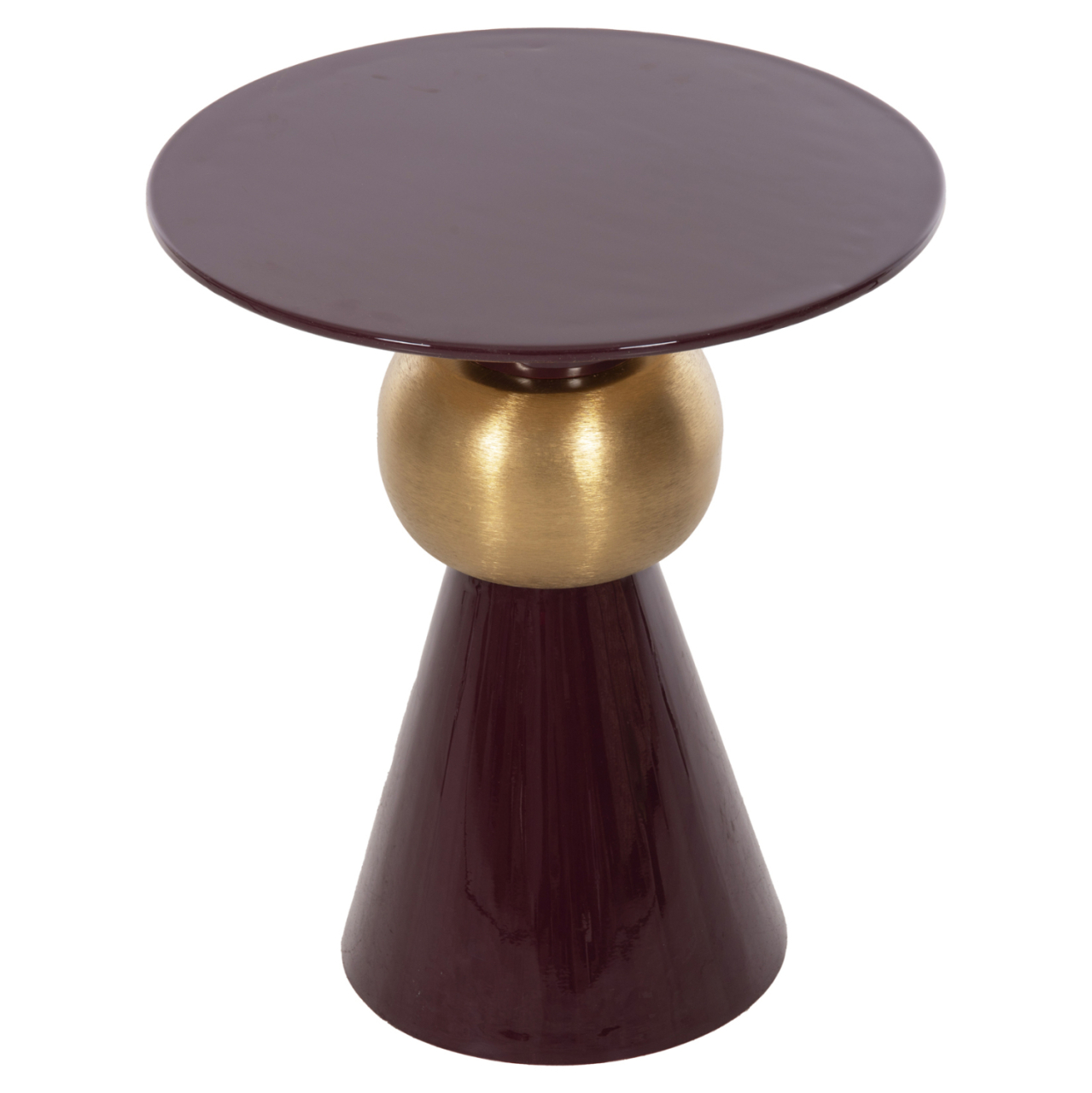 SIDE TABLE PATNA HM4234.06 METAL IN MAROON-GOLD Φ46x51,5Hcm. [3]