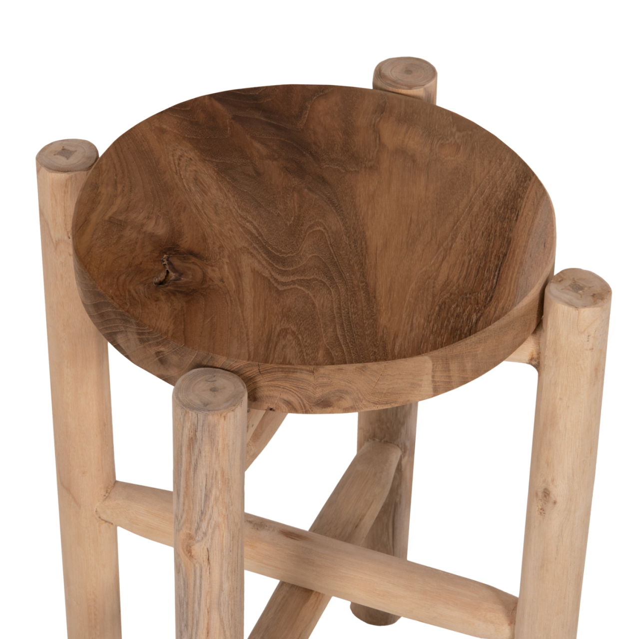 SIDE TABLE/PEDESTAL HOVER HM7900 TEAK WOOD IN NATURAL COLOR Φ30x50Hcm. [4]