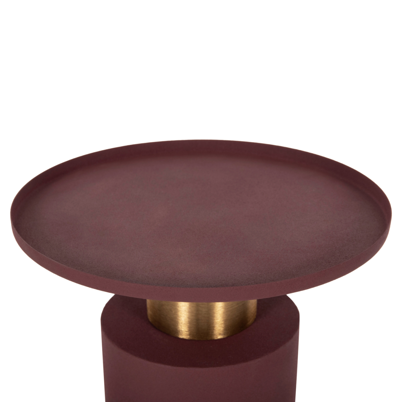 SIDE TABLE PUNJAB HM4239.06 METAL IN BRICK RED-GOLD/BRASS Φ36x47Hcm. [6]