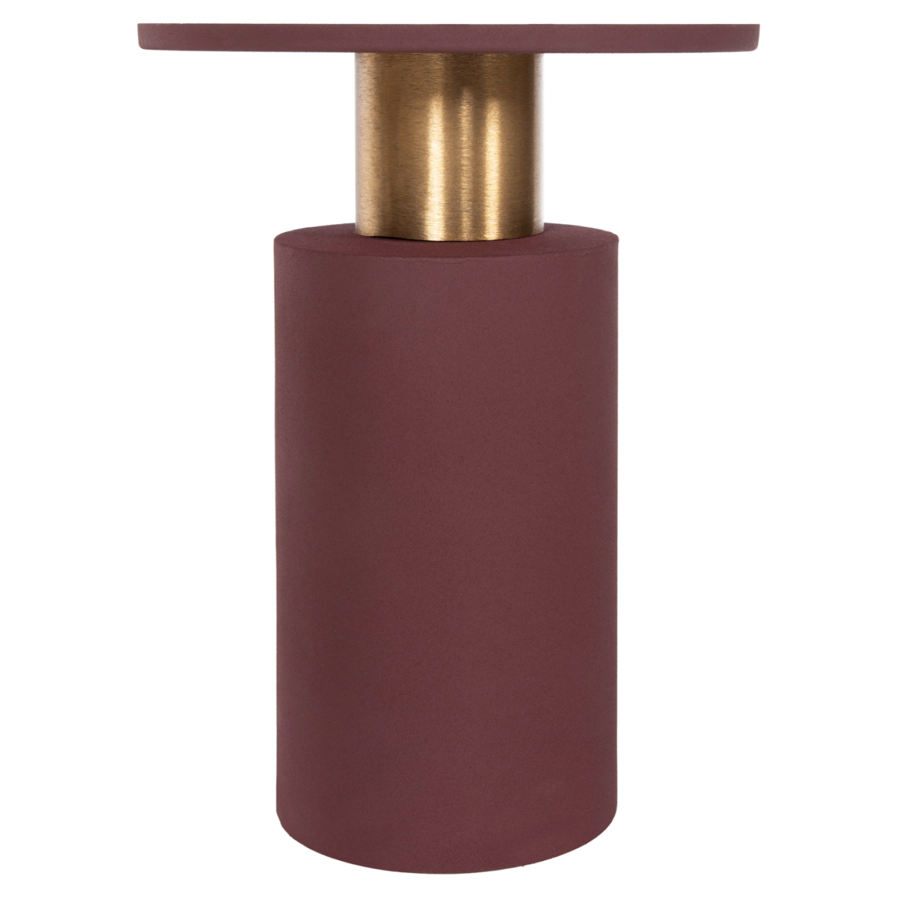 SIDE TABLE PUNJAB HM4239.06 METAL IN BRICK RED-GOLD/BRASS Φ36x47Hcm. [3]
