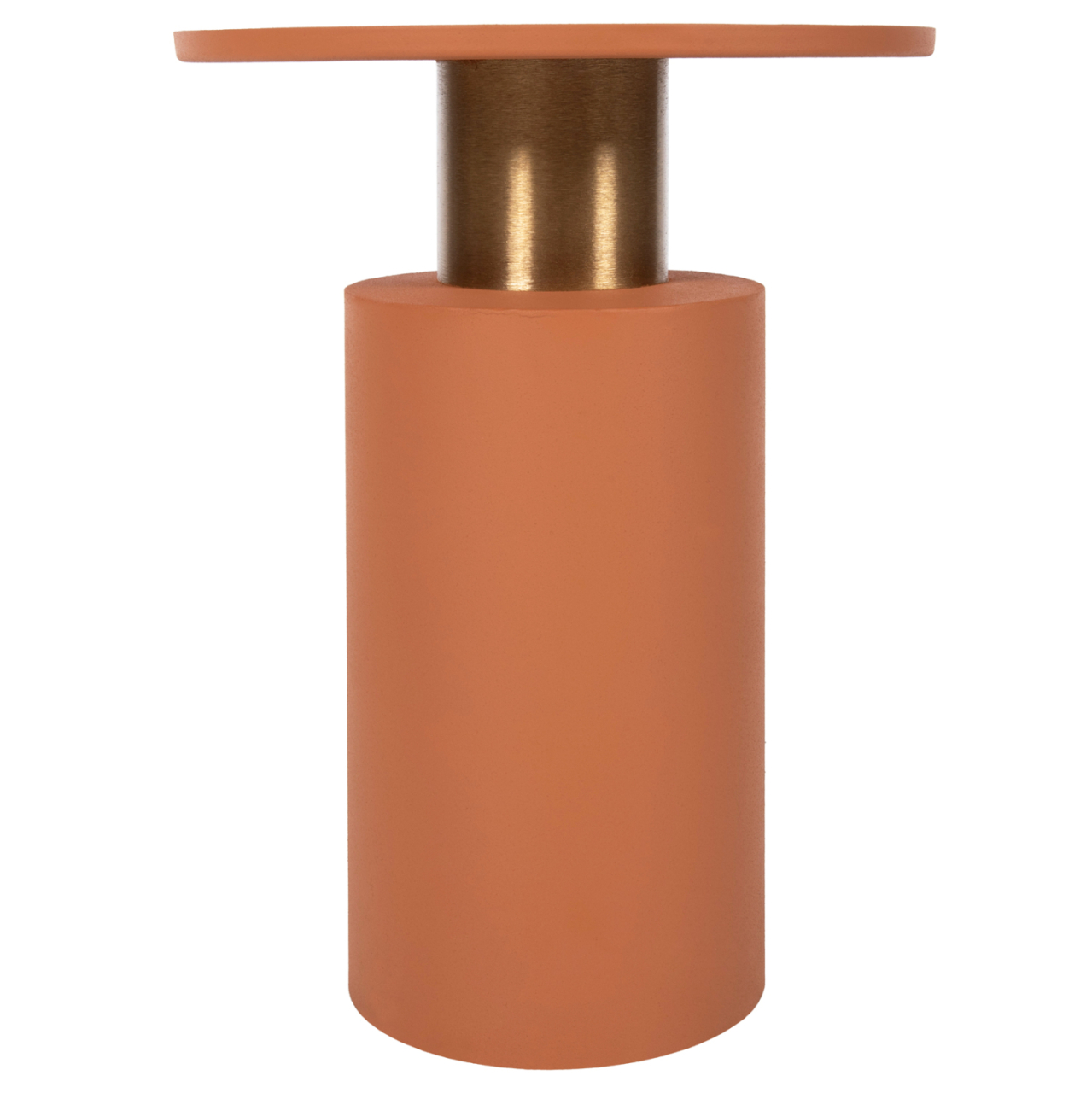 SIDE TABLE PUNJAB HM4239.08 METAL IN ORANGE-GOLD/BRASS Φ36x47Hcm. [3]