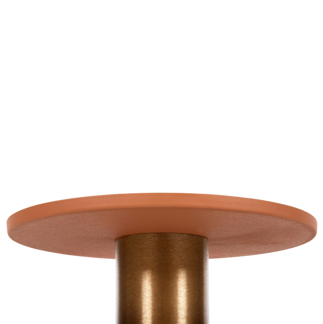 SIDE TABLE PUNJAB HM4239.08 METAL IN ORANGE-GOLD/BRASS Φ36x47Hcm. [5]