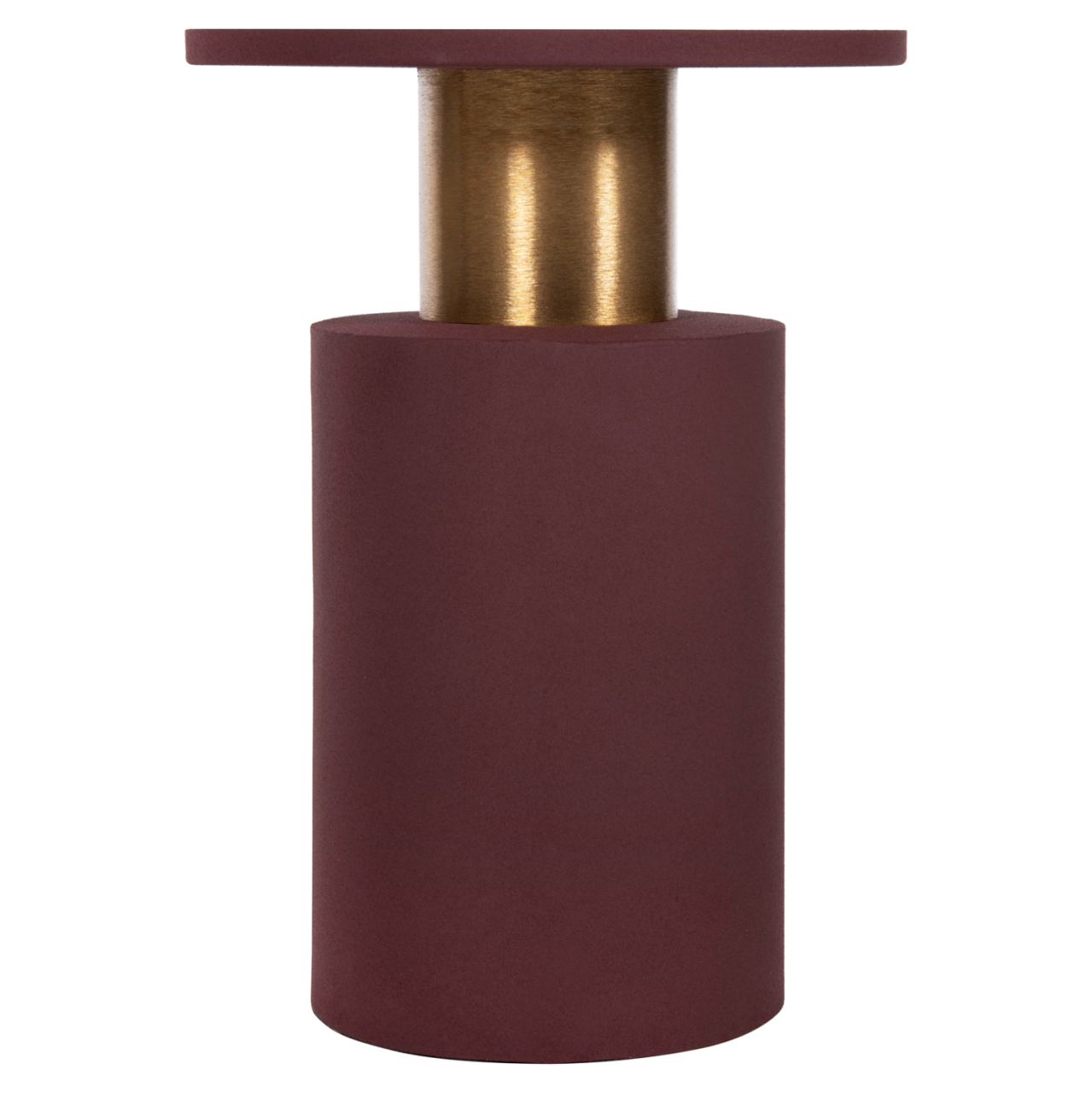 SIDE TABLE PUNJAB HM4240.06 METAL IN BRICK-RED-GOLD/BRASS Φ30.5x42Hcm. [3]