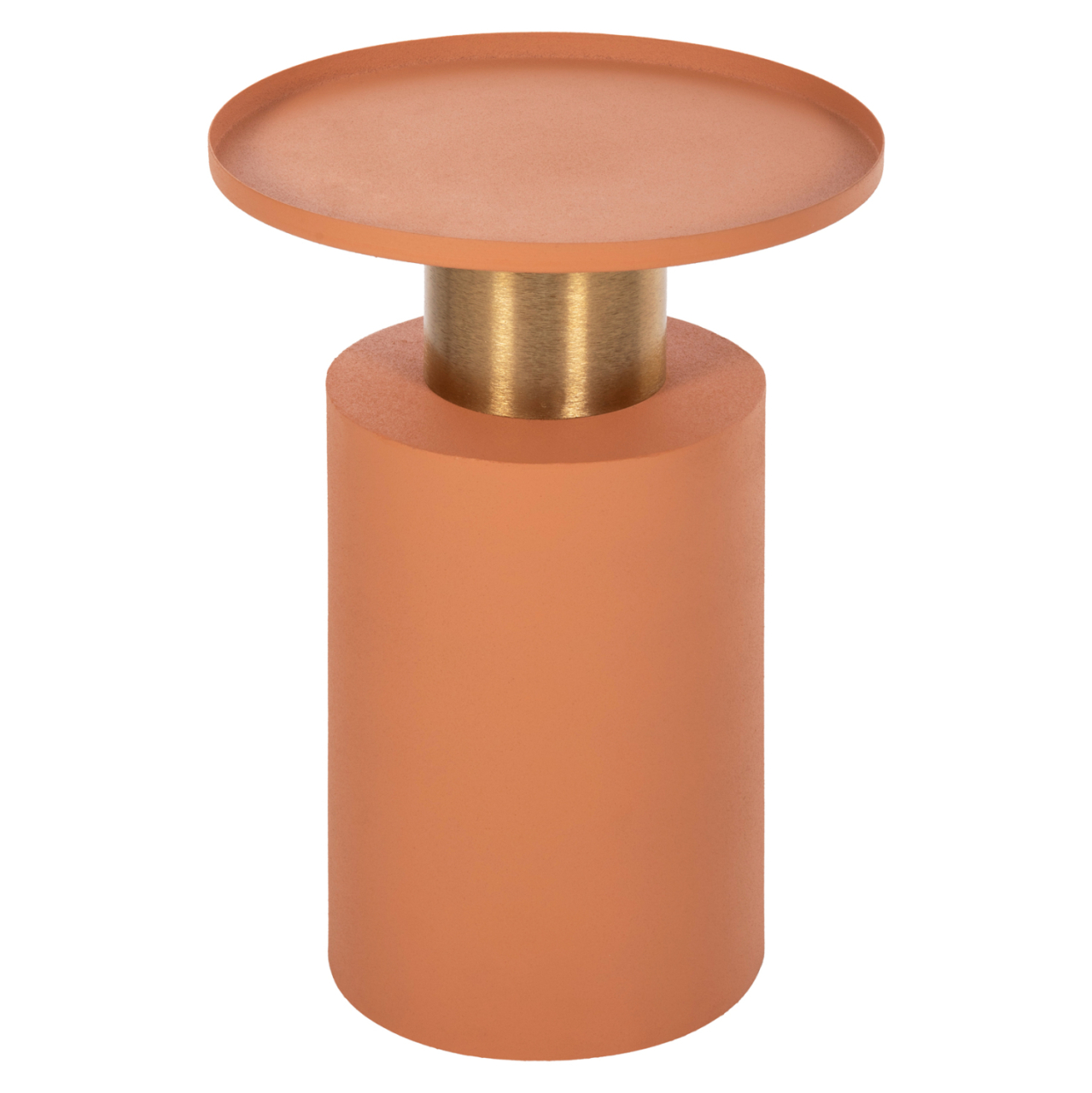 SIDE TABLE PUNJAB HM4240.08 METAL IN ORANGE-GOLD/BRASS Φ30.5x42Hcm. [3]