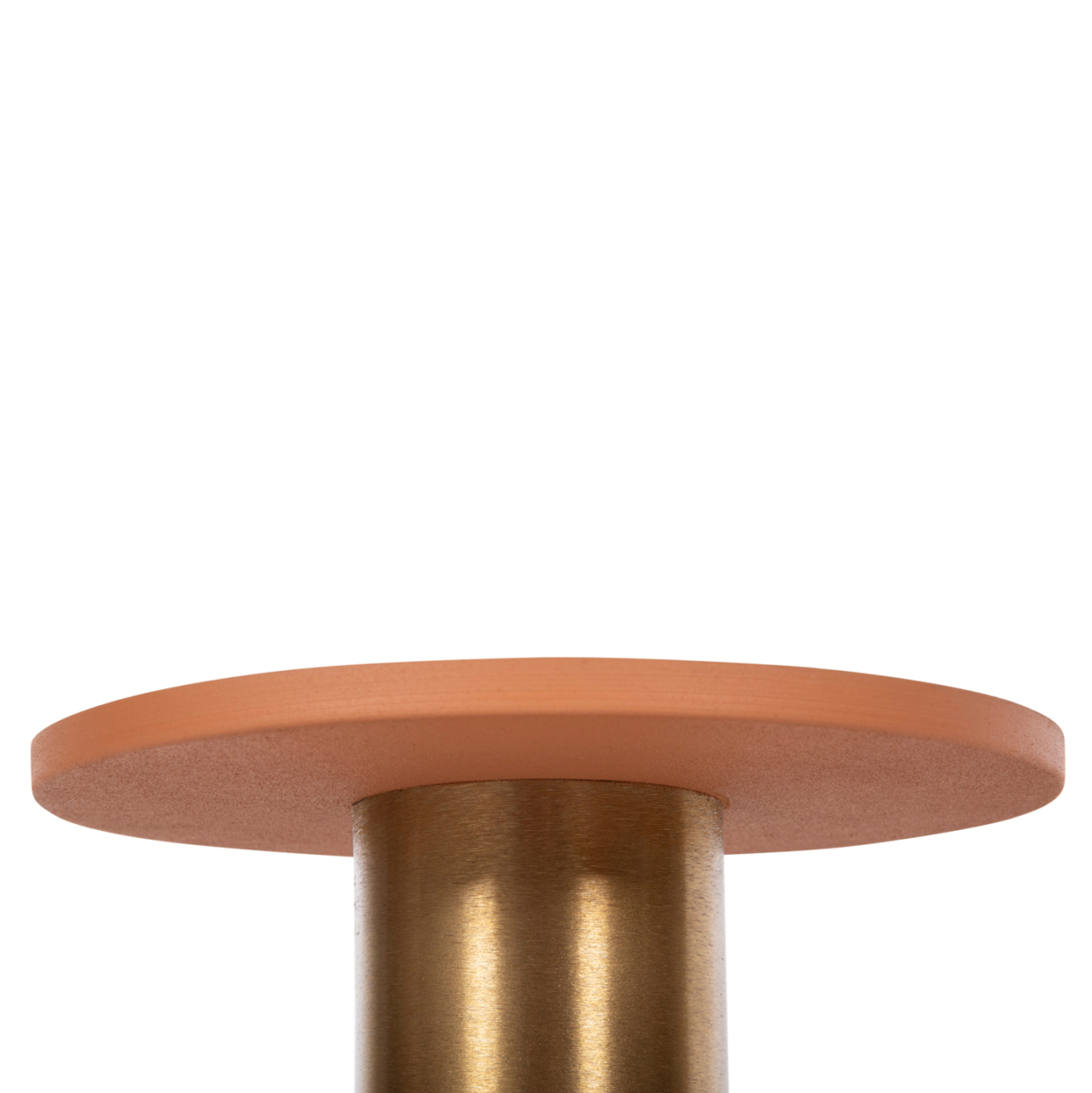 SIDE TABLE PUNJAB HM4240.08 METAL IN ORANGE-GOLD/BRASS Φ30.5x42Hcm. [6]