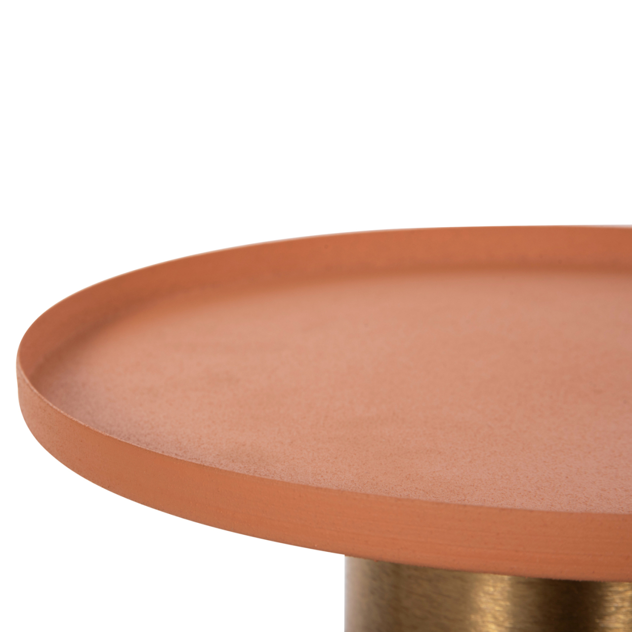 SIDE TABLE PUNJAB HM4240.08 METAL IN ORANGE-GOLD/BRASS Φ30.5x42Hcm. [7]