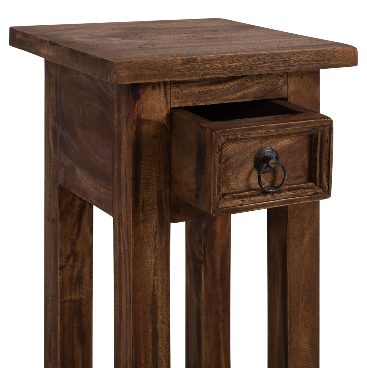 SIDE TABLE RAMU HM9484.01 MAHOGANY WOOD WITH A DRAWER IN NATURAL COLOR 25x25x66,5Hcm. [5]