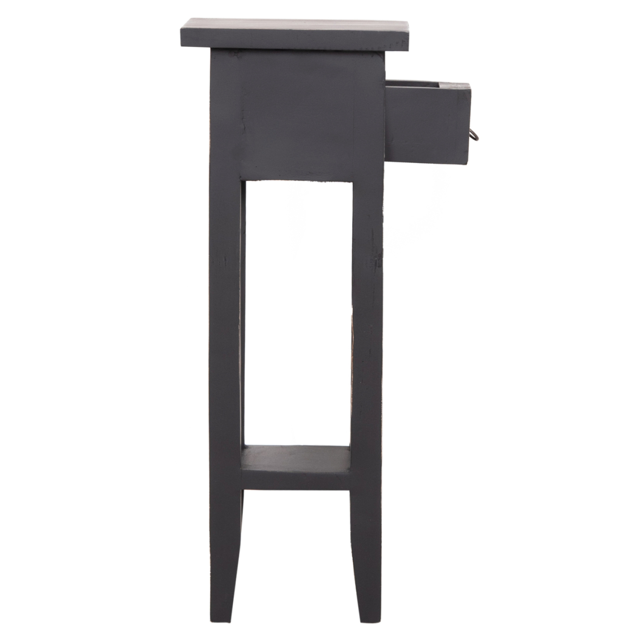 SIDE TABLE RAMU HM9484.02 MAHOGANY WOOD WITH A DRAWER IN BLACK 25x25x66,5Hcm. [4]