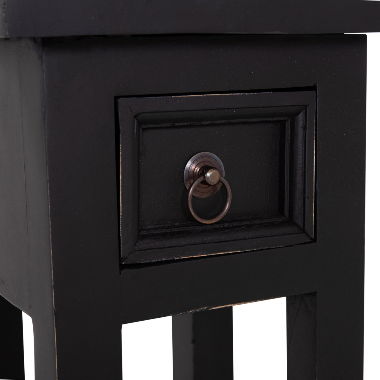 SIDE TABLE RAMU HM9484.02 MAHOGANY WOOD WITH A DRAWER IN BLACK 25x25x66,5Hcm. [8]