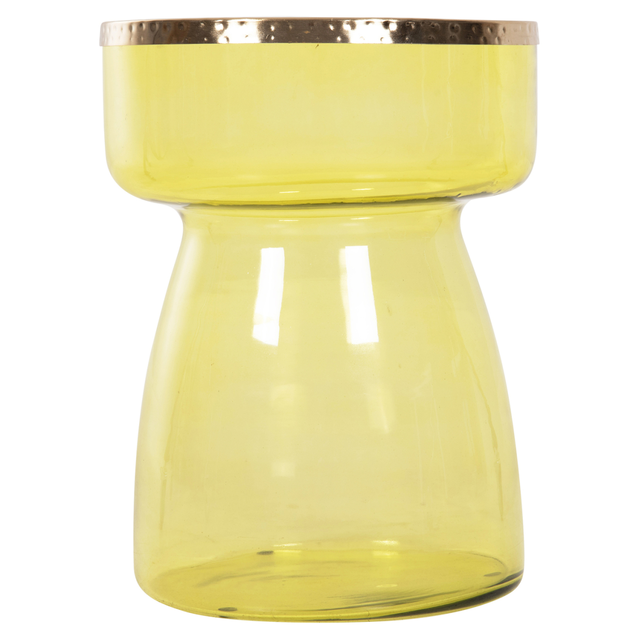 SIDE TABLE RANE HM9731 LIGHT GREEN GLASS BASE-METAL TOP IN GOLD Φ36x47Hcm. [3]