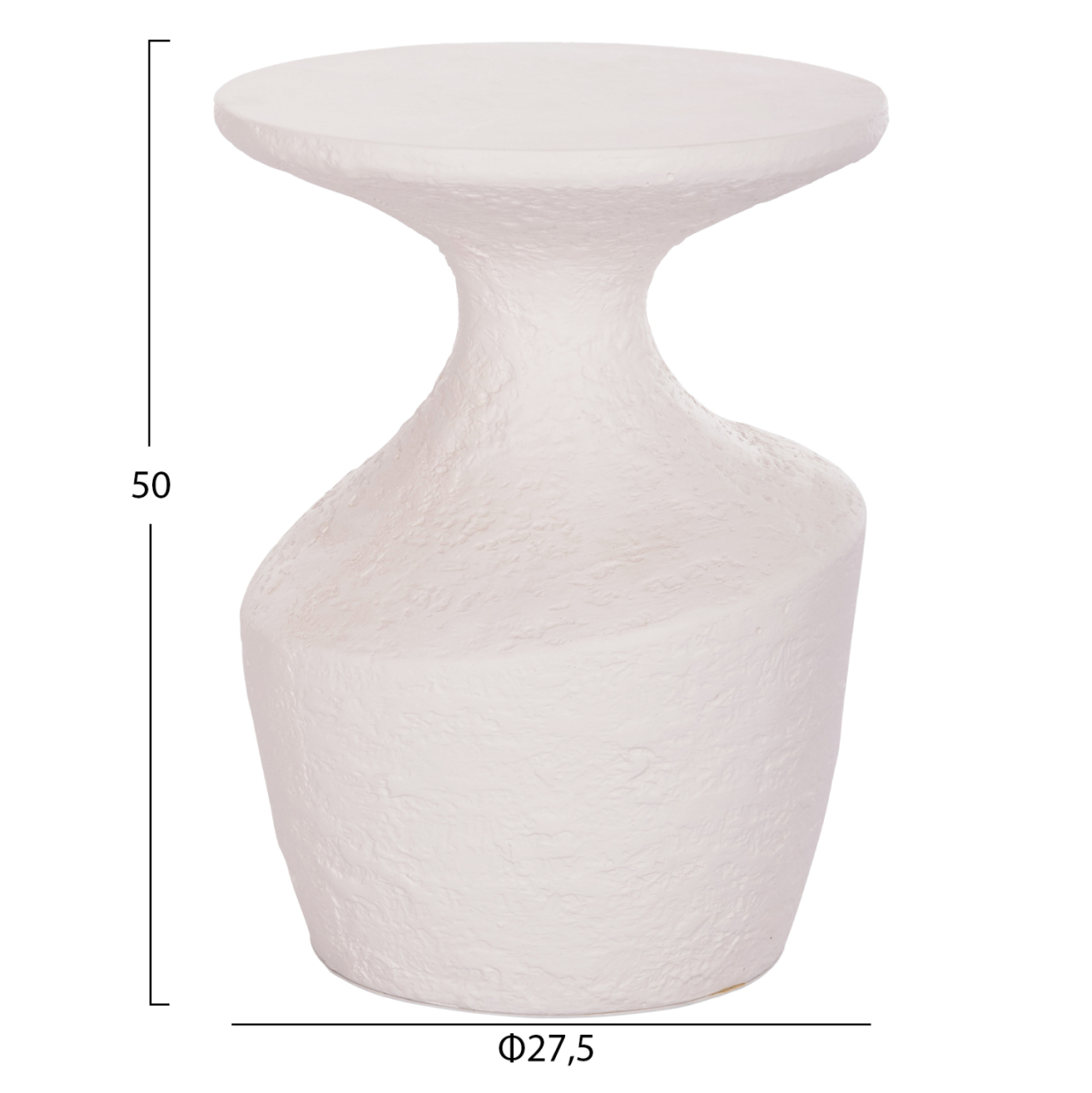 SIDE TABLE REBON HM18156.02S FIBER CEMENT IN WHITE--Φ27.5x50Hcm [2]