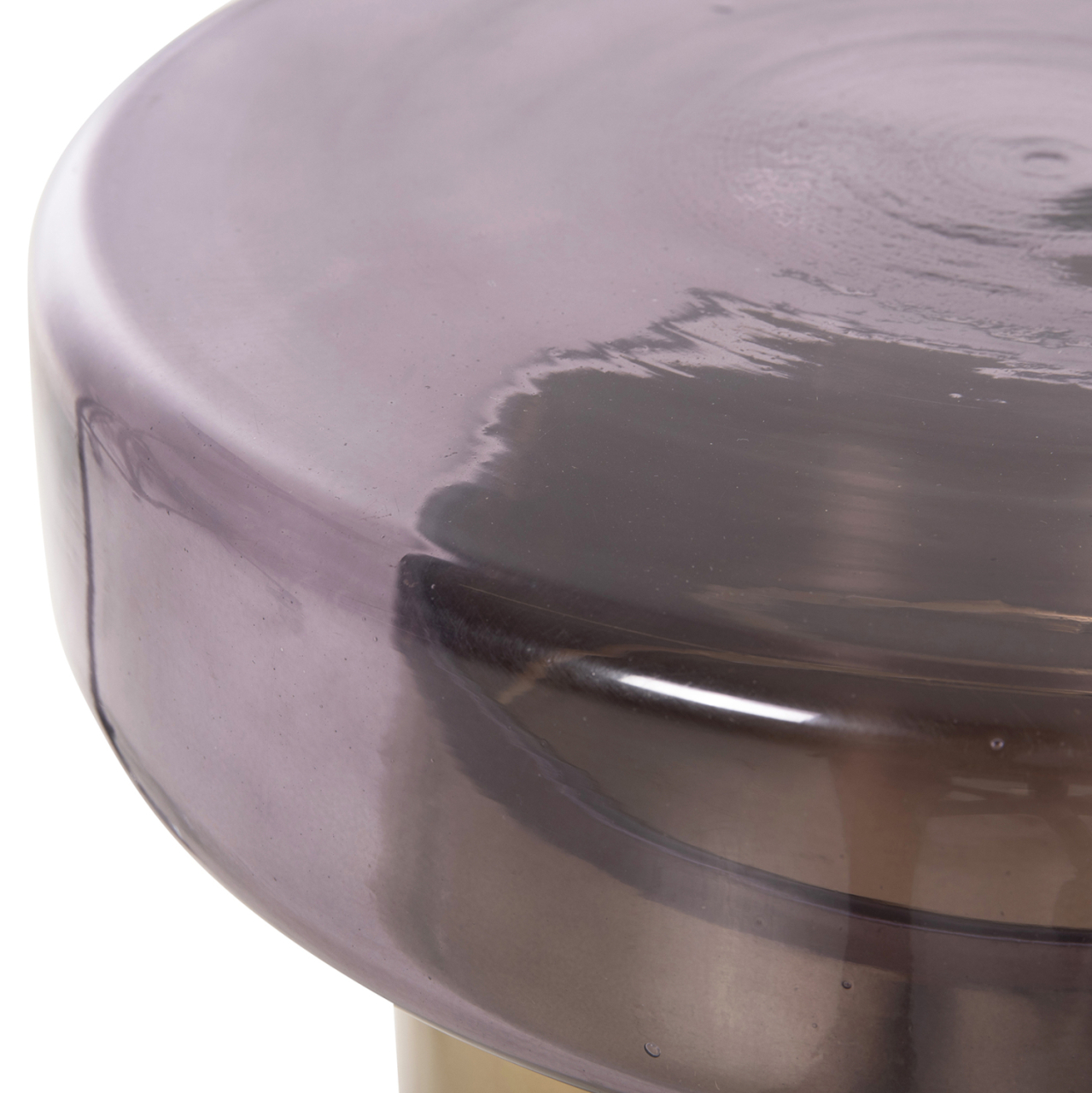SIDE TABLE ROUND CARMO HM9728 PURPLE GLASS TOP-GOLD METAL BASE Φ39Χ54Hcm. [6]