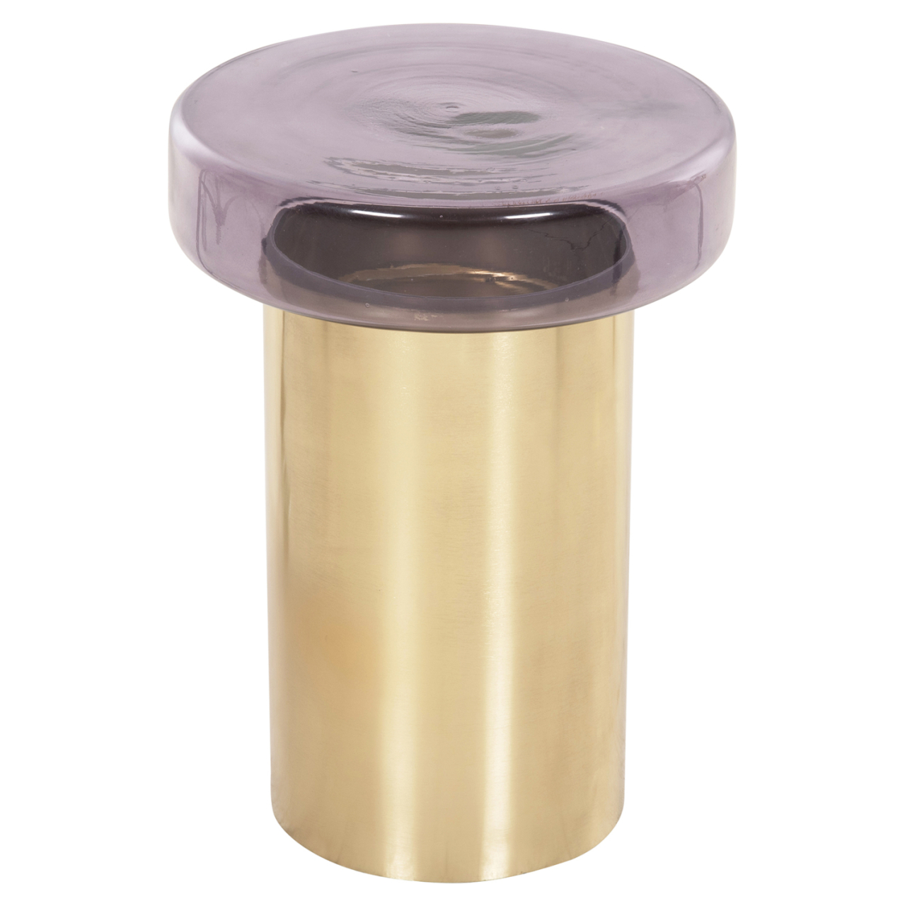 SIDE TABLE ROUND CARMO HM9728 PURPLE GLASS TOP-GOLD METAL BASE Φ39Χ54Hcm. [3]