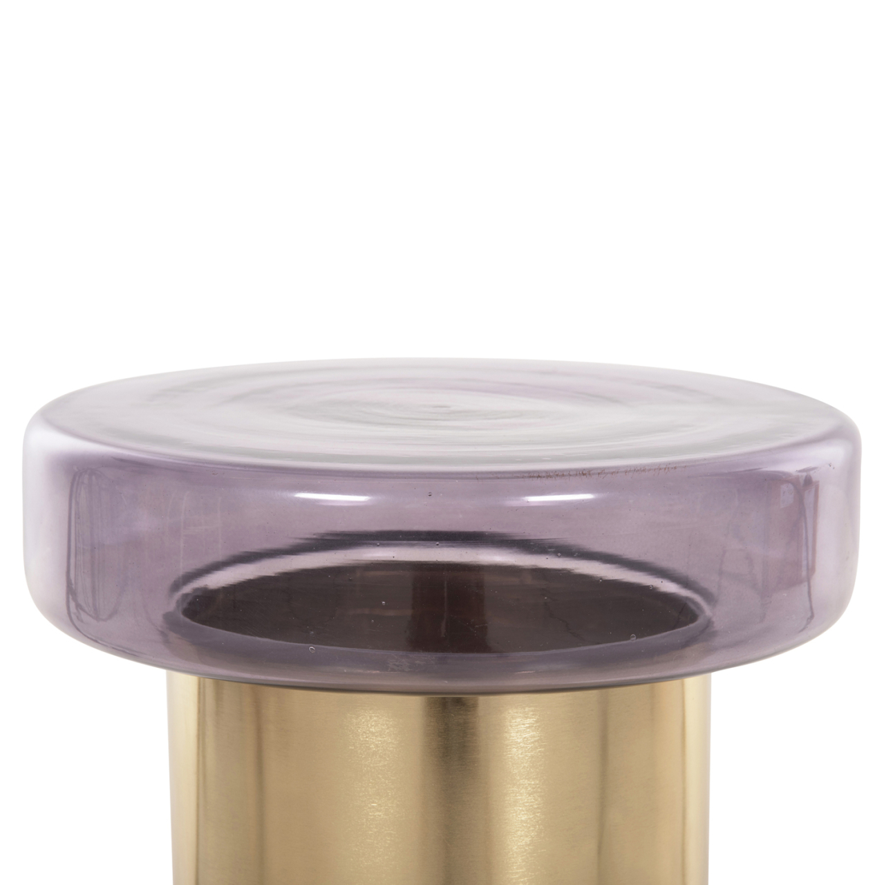 SIDE TABLE ROUND CARMO HM9728 PURPLE GLASS TOP-GOLD METAL BASE Φ39Χ54Hcm. [5]