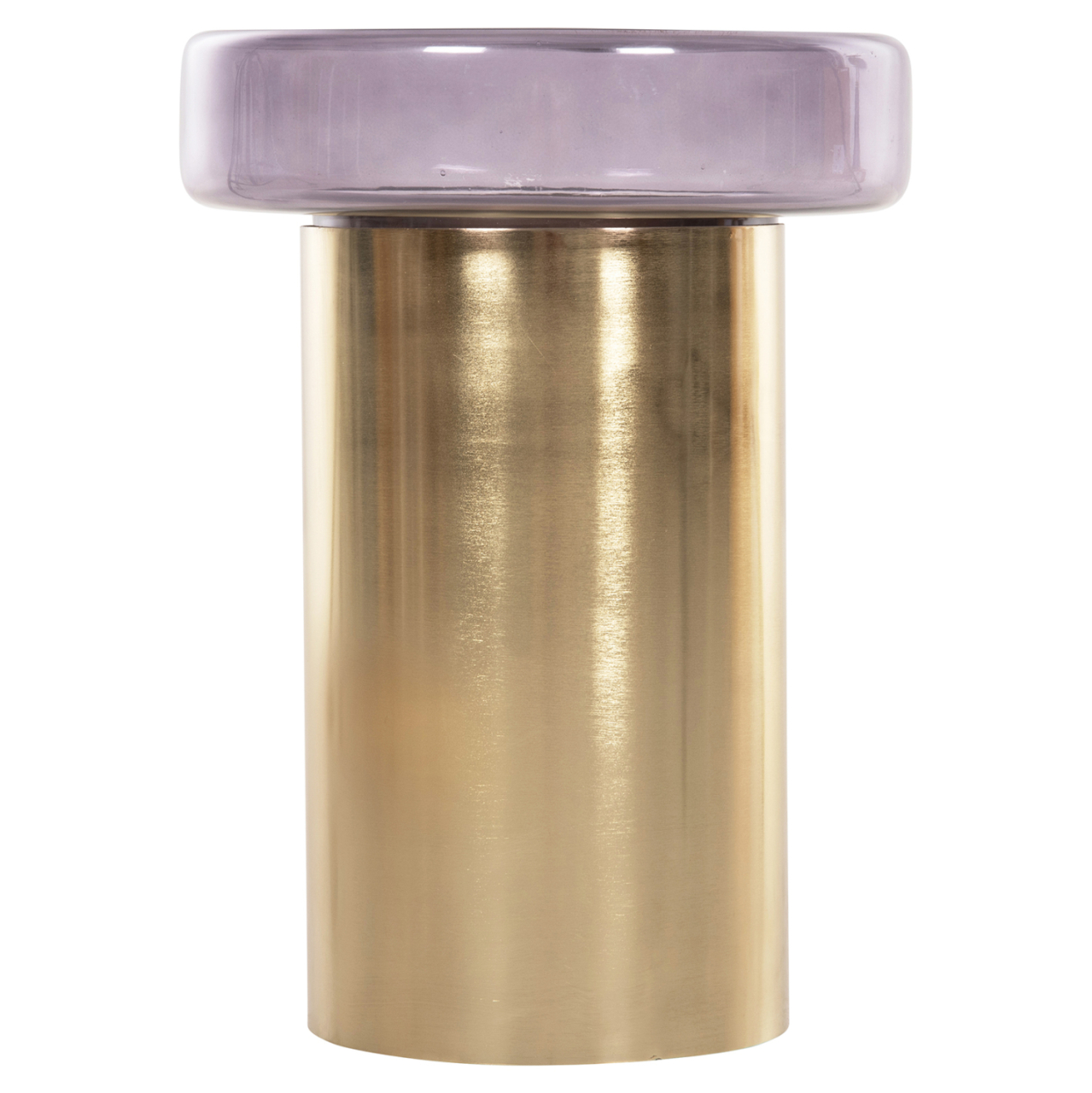 SIDE TABLE ROUND CARMO HM9728 PURPLE GLASS TOP-GOLD METAL BASE Φ39Χ54Hcm. [4]