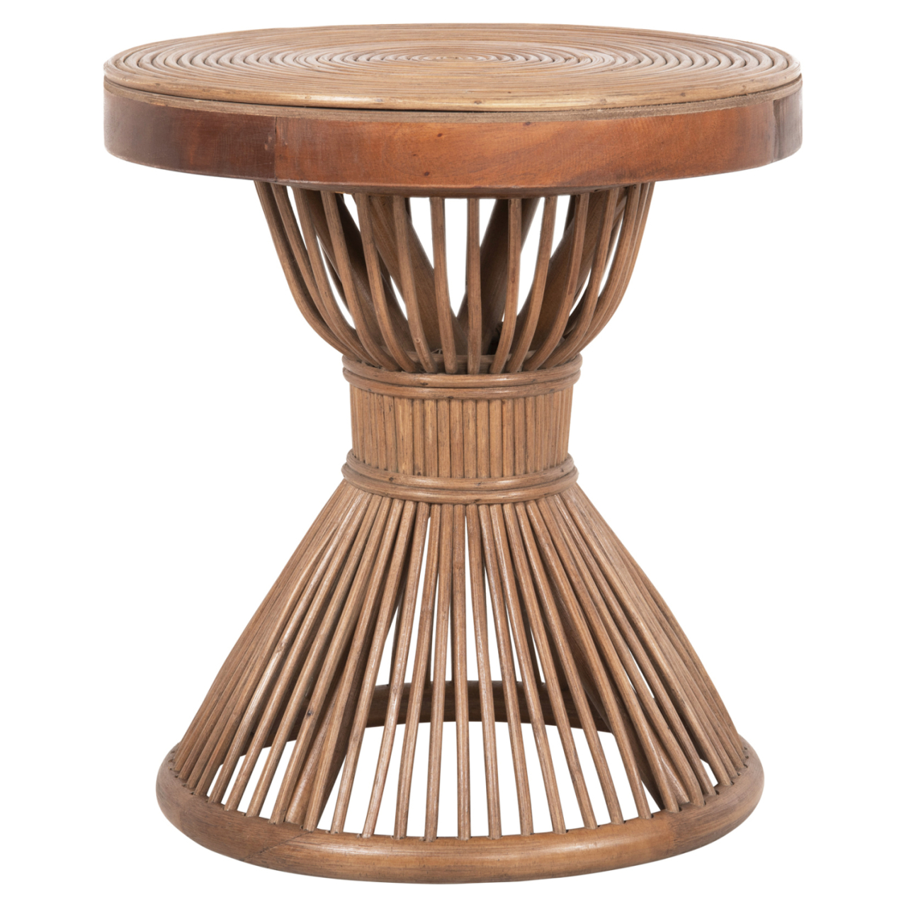 SIDE TABLE ROUND CIRCE HM9869 NATURAL RATTAN IN BROWN COLOR Φ40x45,5Hcm. [3]