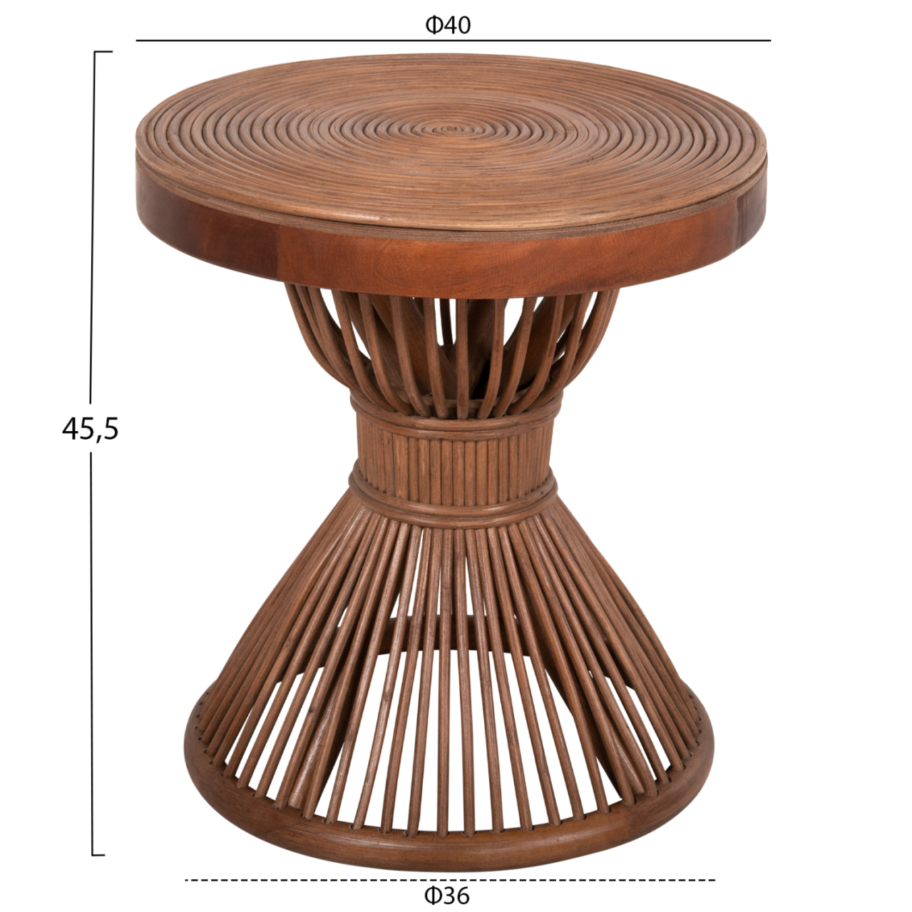SIDE TABLE ROUND CIRCE HM9869 NATURAL RATTAN IN BROWN COLOR Φ40x45,5Hcm. [2]