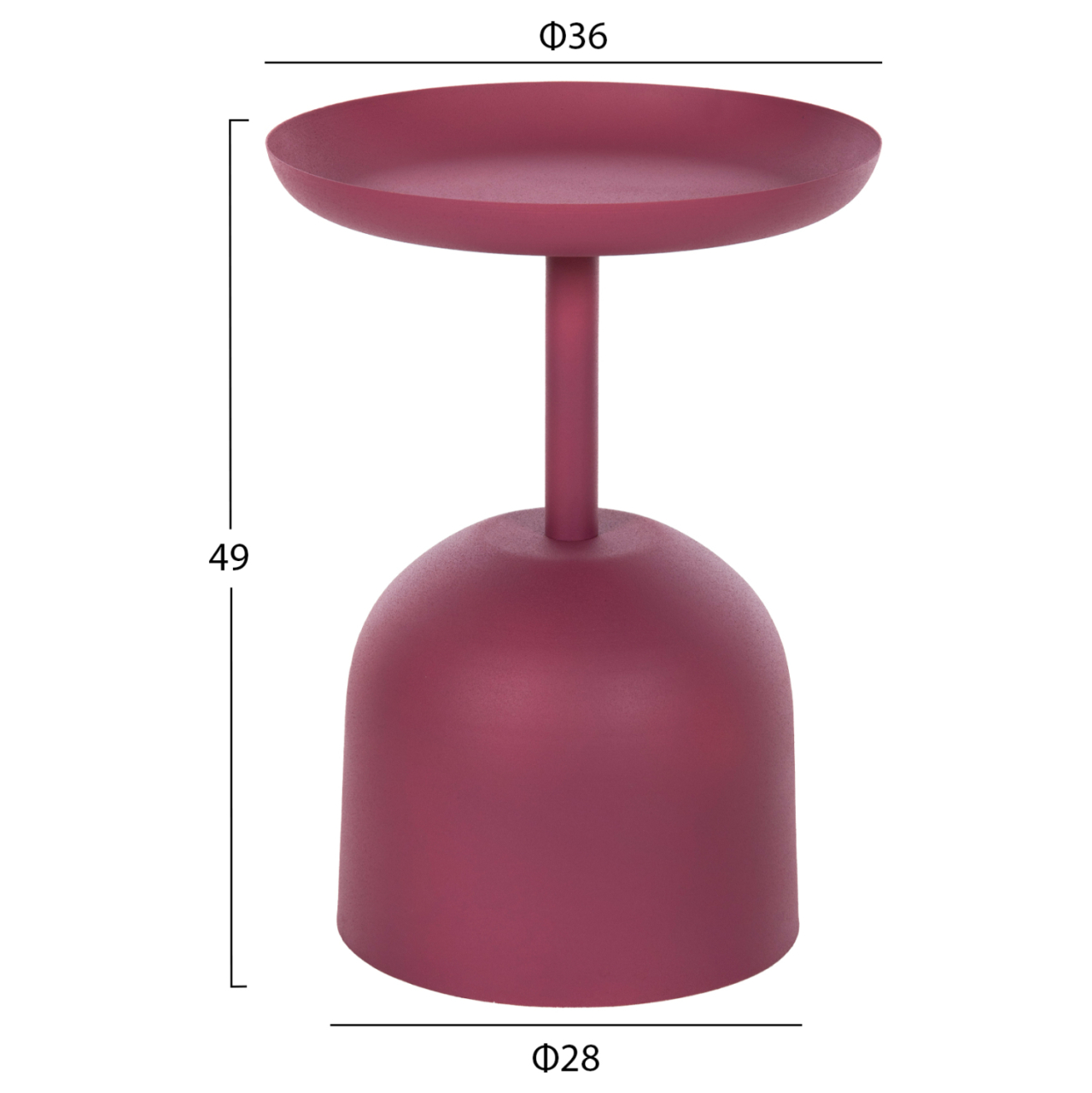 SIDE TABLE ROUND DELBEL HM4262.06 METAL IN PINK Φ36x49Hcm. [2]