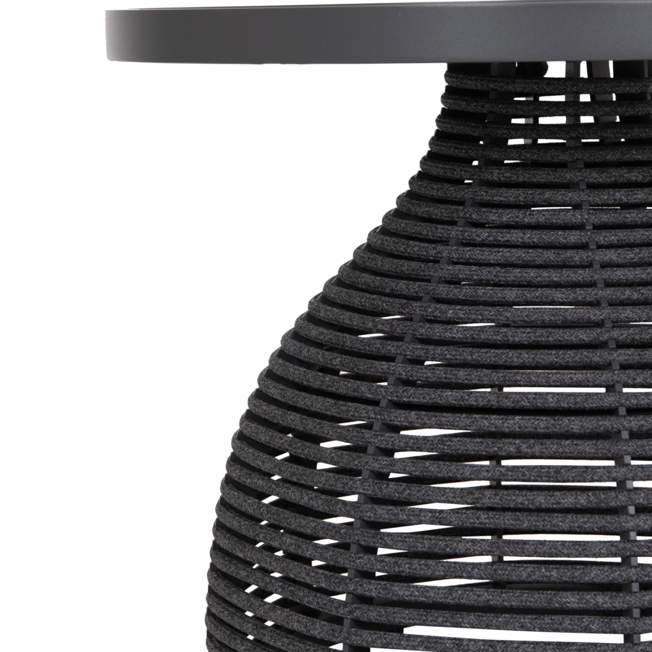SIDE TABLE ROUND DRISCOLL HM6477.01 GREY ALUMINUM and ROPE Φ55x44Hcm. [9]
