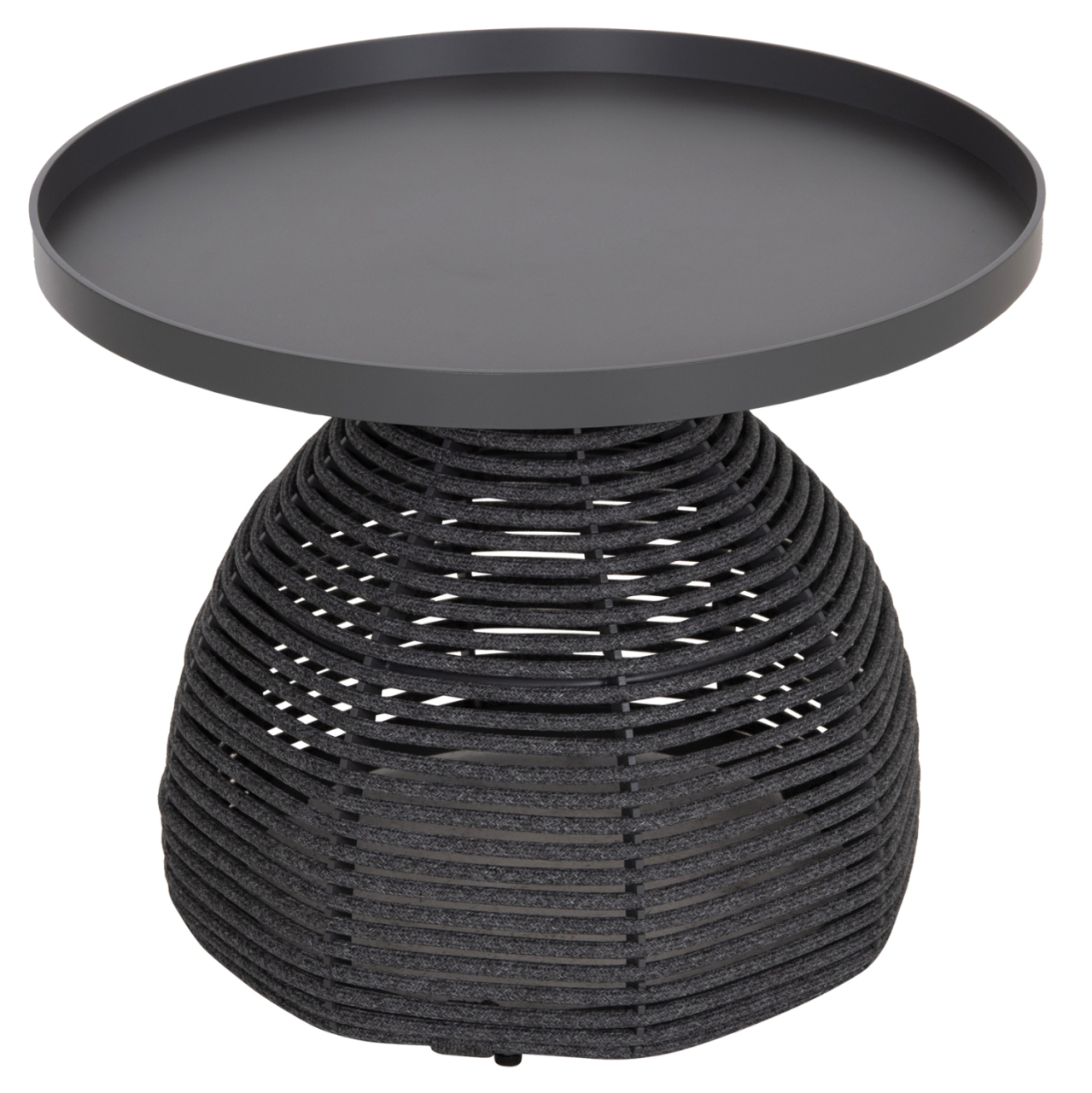 SIDE TABLE ROUND DRISCOLL HM6477.01 GREY ALUMINUM and ROPE Φ55x44Hcm. [5]