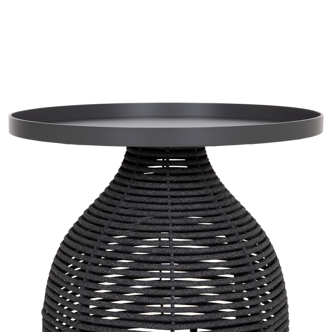 SIDE TABLE ROUND DRISCOLL HM6477.01 GREY ALUMINUM and ROPE Φ55x44Hcm. [4]