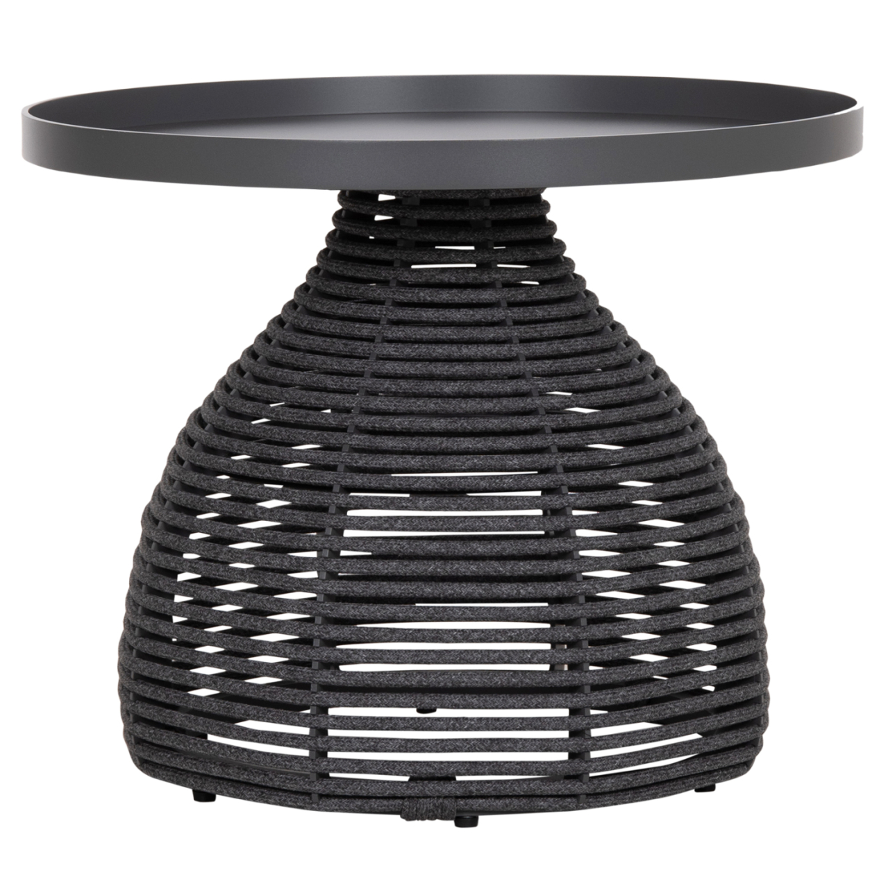SIDE TABLE ROUND DRISCOLL HM6477.01 GREY ALUMINUM and ROPE Φ55x44Hcm. [7]