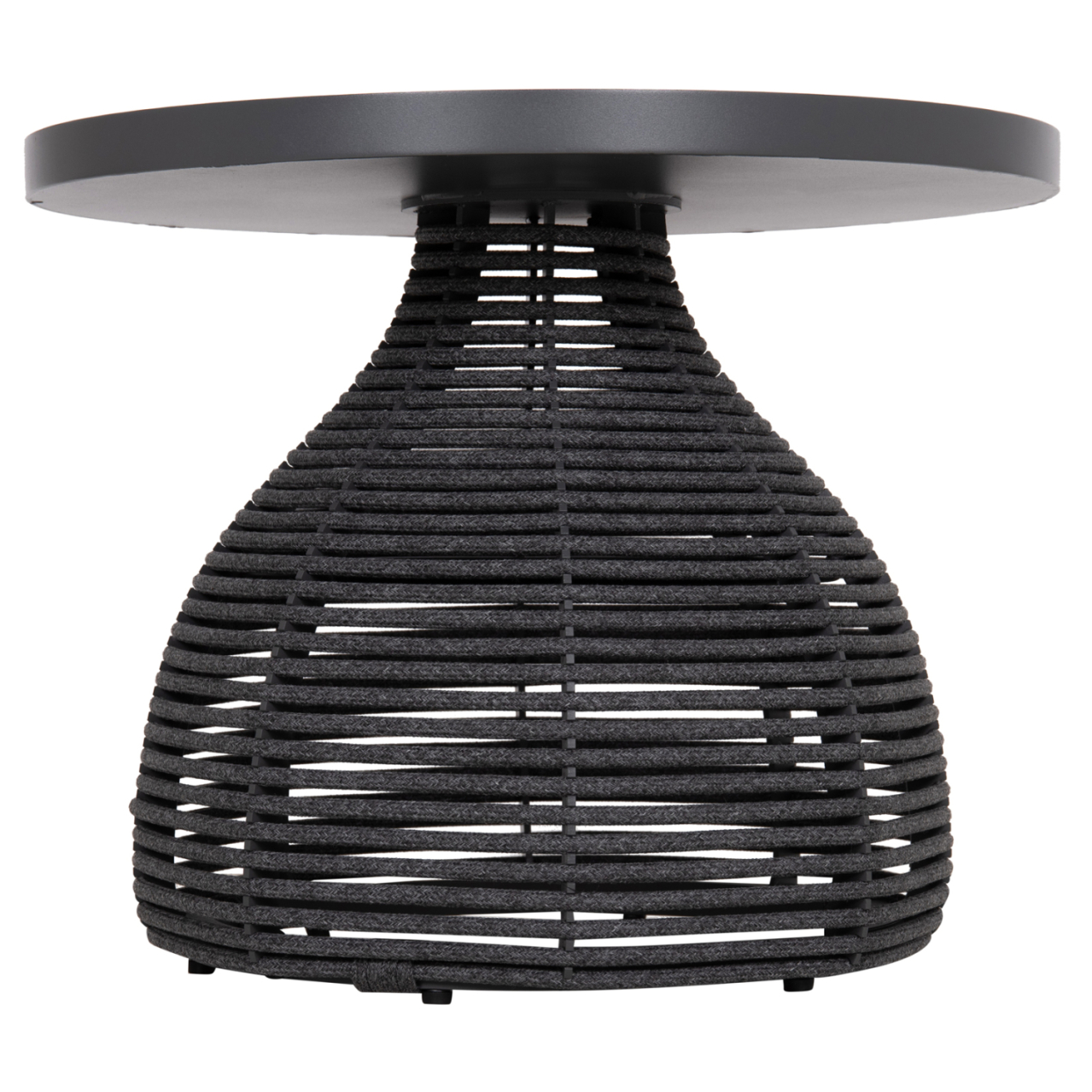 SIDE TABLE ROUND DRISCOLL HM6477.01 GREY ALUMINUM and ROPE Φ55x44Hcm. [3]