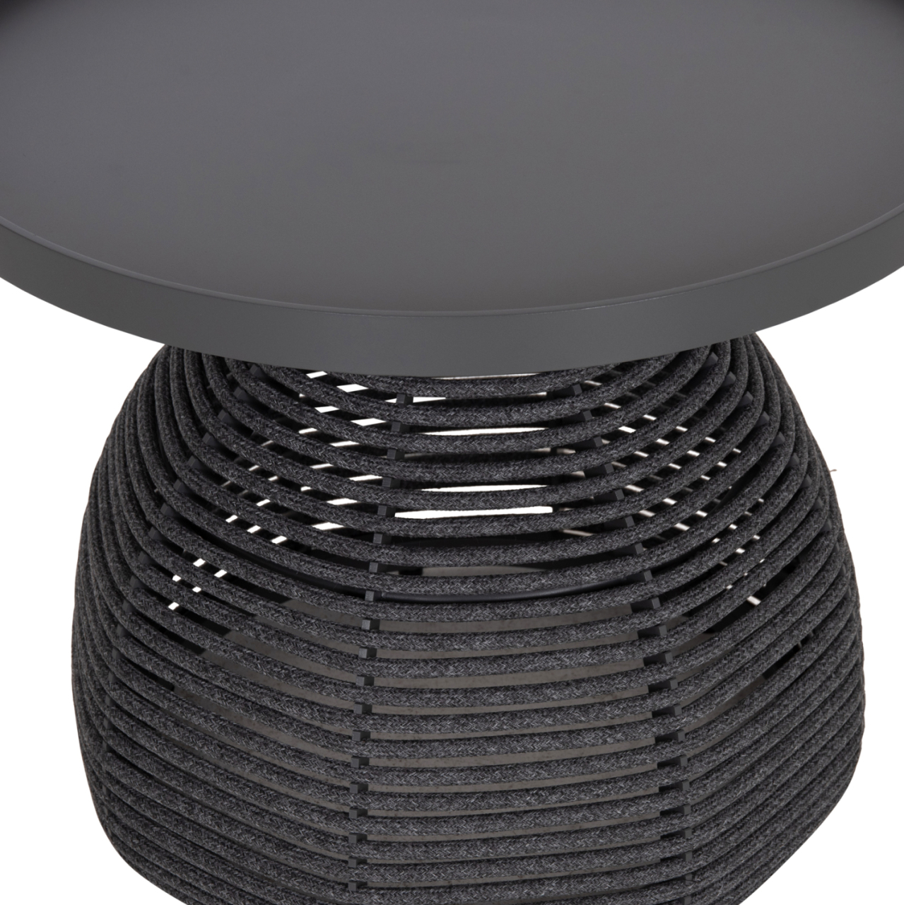 SIDE TABLE ROUND DRISCOLL HM6477.01 GREY ALUMINUM and ROPE Φ55x44Hcm. [8]
