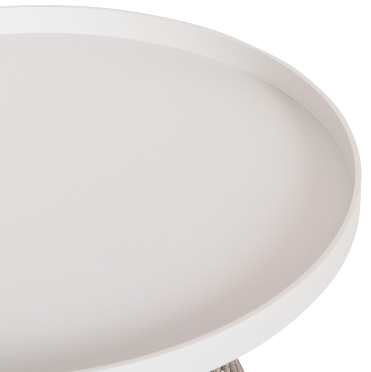 SIDE TABLE ROUND DRISCOLL HM6477.02 CREAM WHITE ALUMINUM-LIGHT GREY ROPE Φ55x44Hcm. [9]