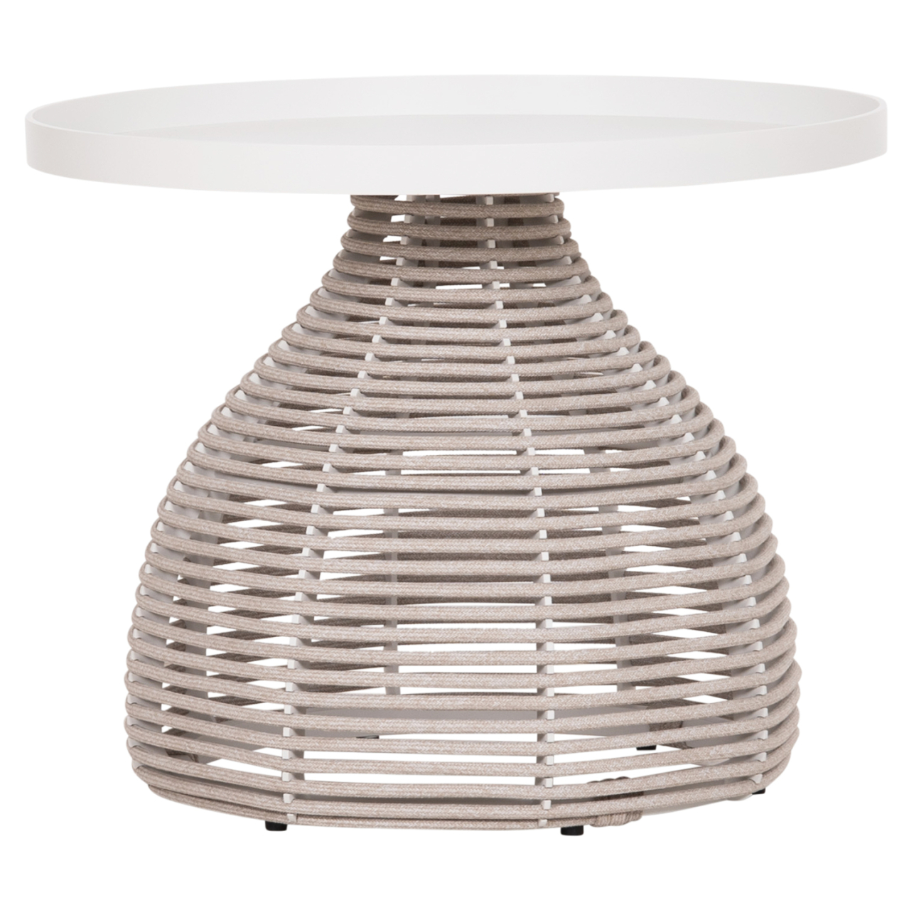 SIDE TABLE ROUND DRISCOLL HM6477.02 CREAM WHITE ALUMINUM-LIGHT GREY ROPE Φ55x44Hcm. [7]
