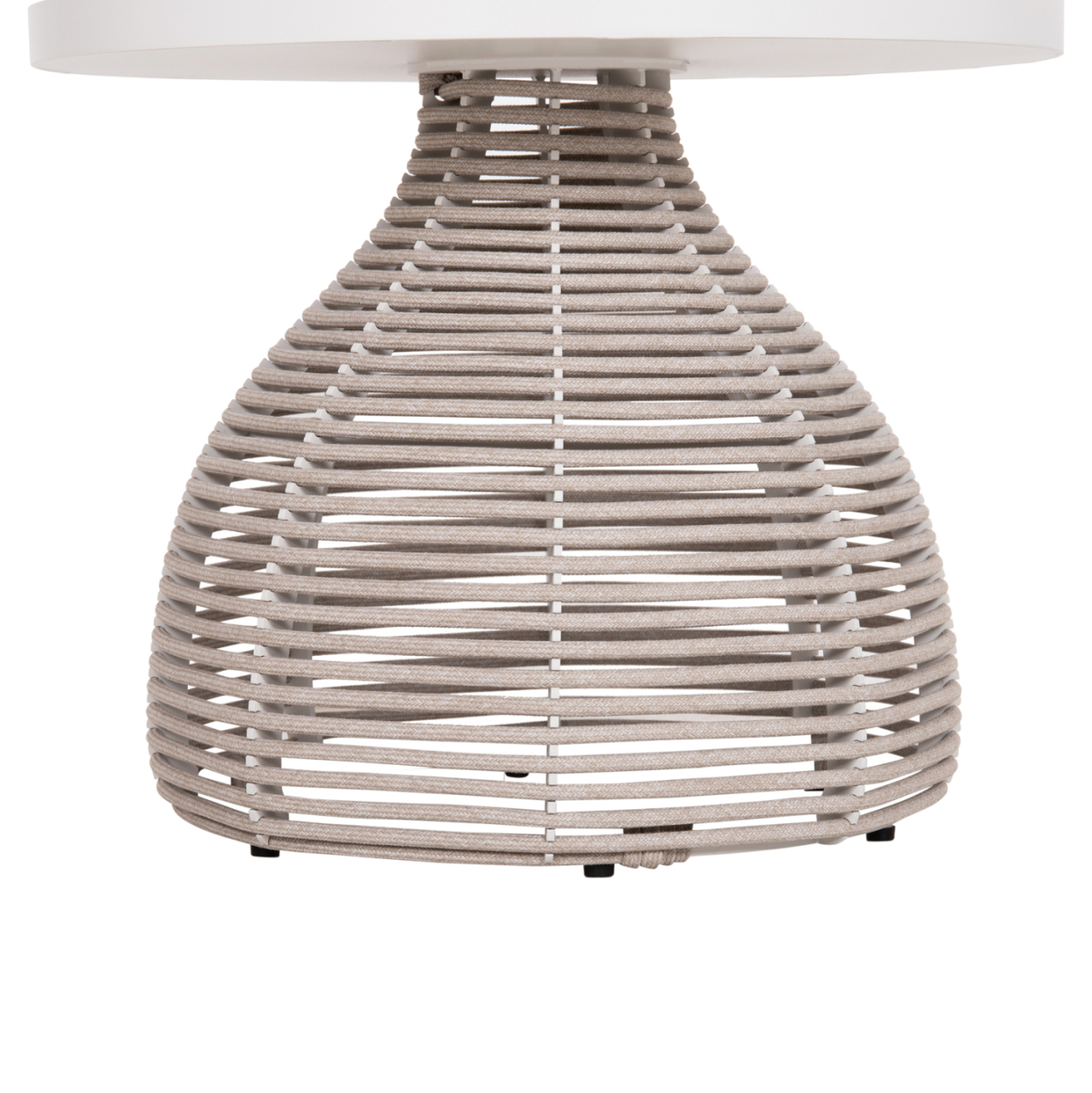 SIDE TABLE ROUND DRISCOLL HM6477.02 CREAM WHITE ALUMINUM-LIGHT GREY ROPE Φ55x44Hcm. [5]