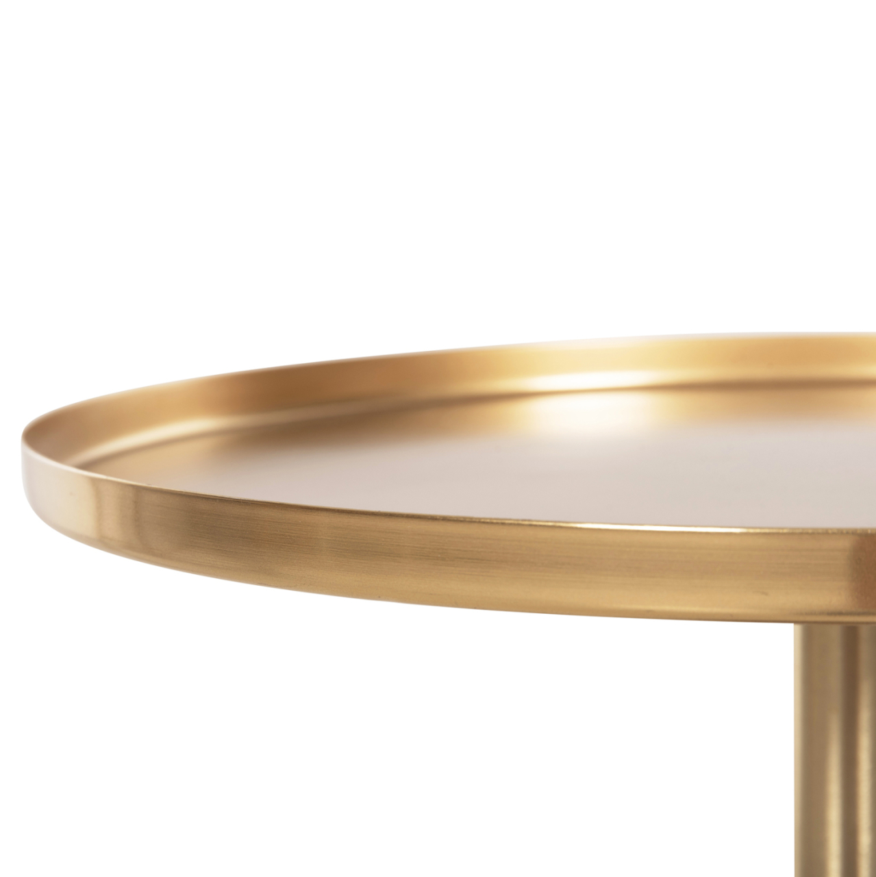 SIDE TABLE ROUND KAPPUR HM9726 MANGO WOOD IN WALNUT COLOR-METAL IN GOLD Φ38x62Hcm. [5]